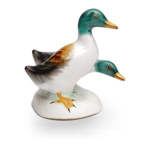 Enten Vogel Figuren, Porzellan Vogel Sammlerstücke, Handbemalte Ungarische Tierfigur, Stockenten