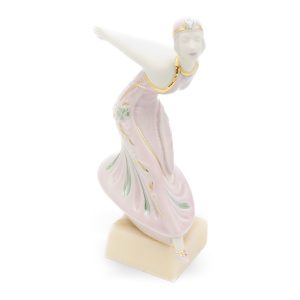 Galos Art Deco Elegante Frau In Unterwürfiger Pose Figur, Art Deco Signatur Statue, Seltene Sammler Vintage Skulptur, Einzigartiges Klassisches Design Der 1920er Jahre