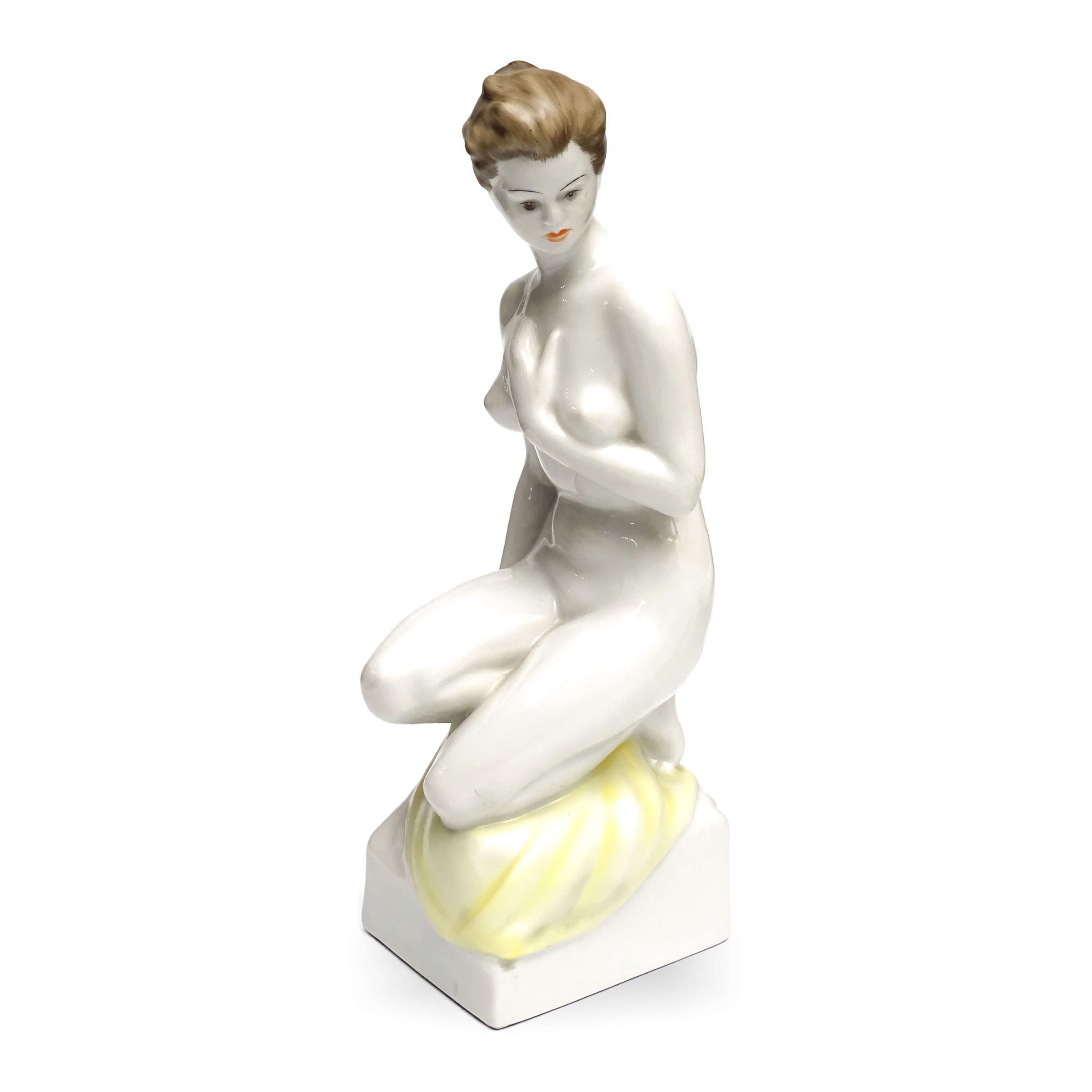 Vintage Hollohazi Akt Porzellanfigur, Elegante Sexy Frauen Sammlerstatue