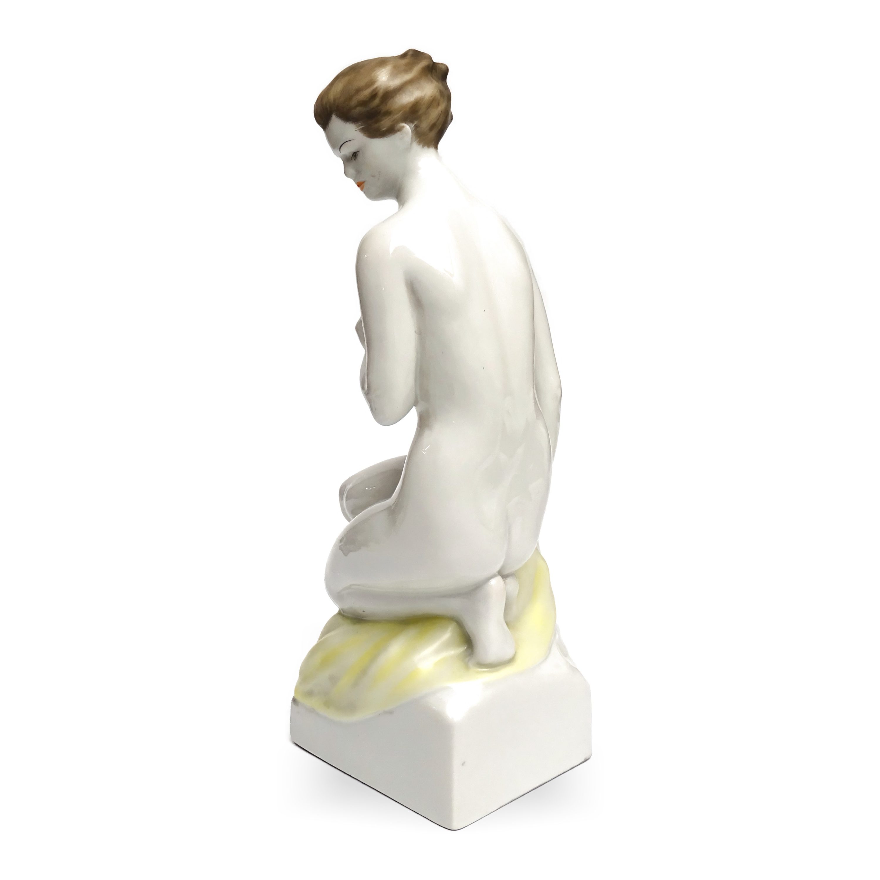 Vintage Hollohazi Akt Porzellanfigur, Elegante Sexy Frauen Sammlerstatue