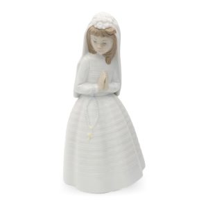 Lladro NAO Erste Kommunion, Mädchen In Weiß Gekleidet, Porzellanfigur Betendes Mädchen, Limitierte Sammleredition, Elegante Religiöse Dekoration, Geschenk Für Glaubenserfolge