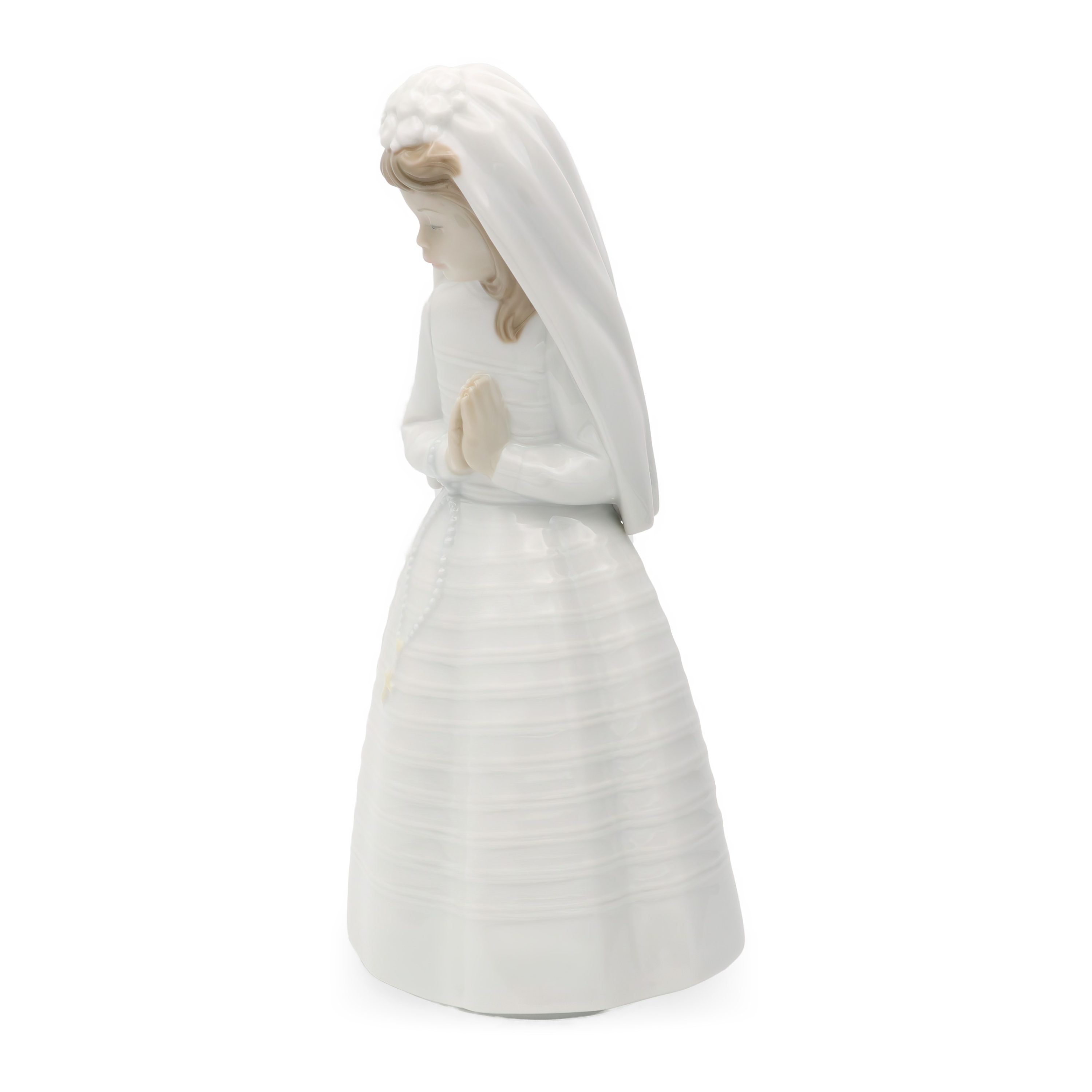 Lladro NAO Erste Kommunion, Mädchen In Weiß Gekleidet, Porzellanfigur Betendes Mädchen, Limitierte Sammleredition, Elegante Religiöse Dekoration, Geschenk Für Glaubenserfolge