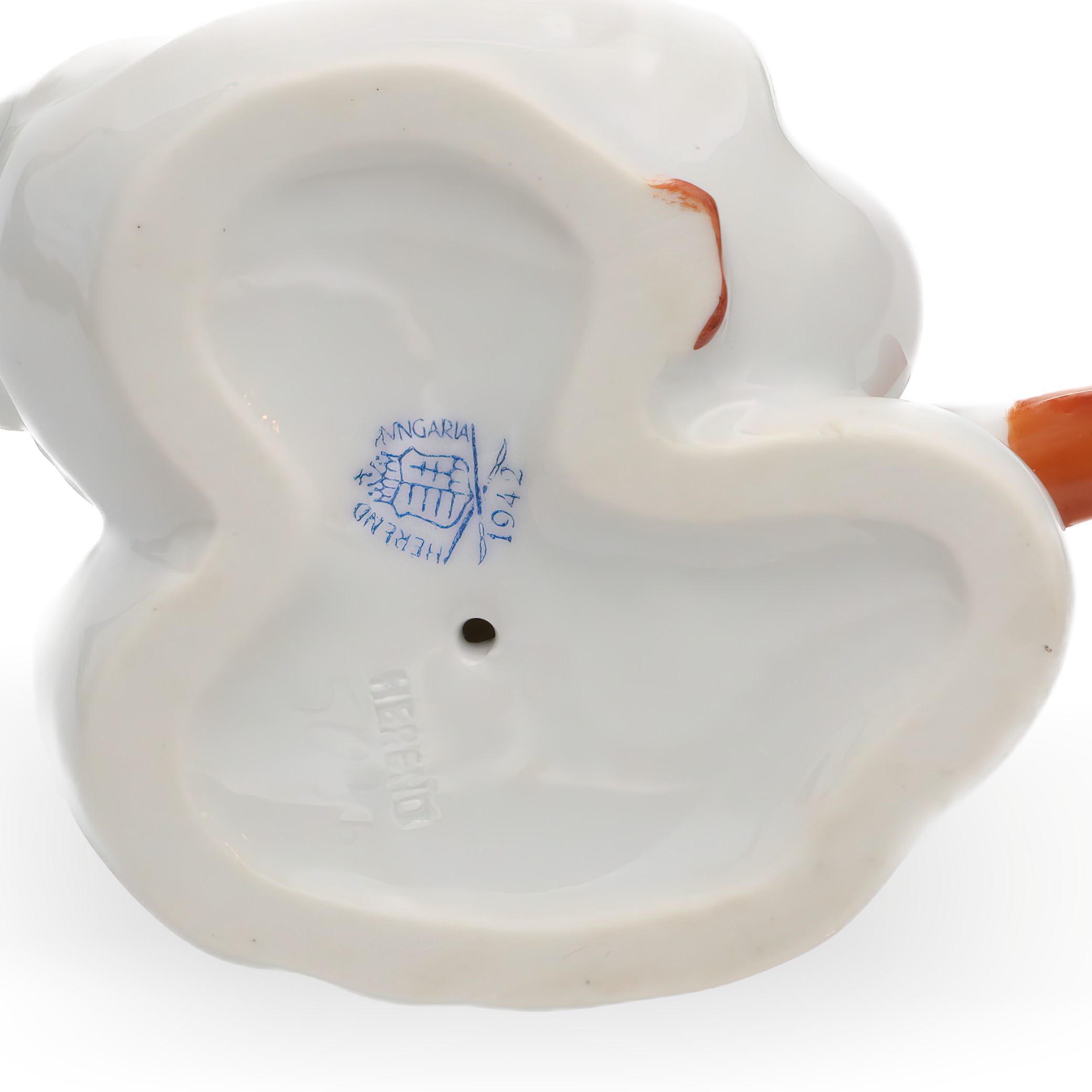 Vintage Herend-Figuren - Weiße Enten - Sammlerobjekt Porzellan Vogelstatue - Handbemalte Ungarische Dekoration