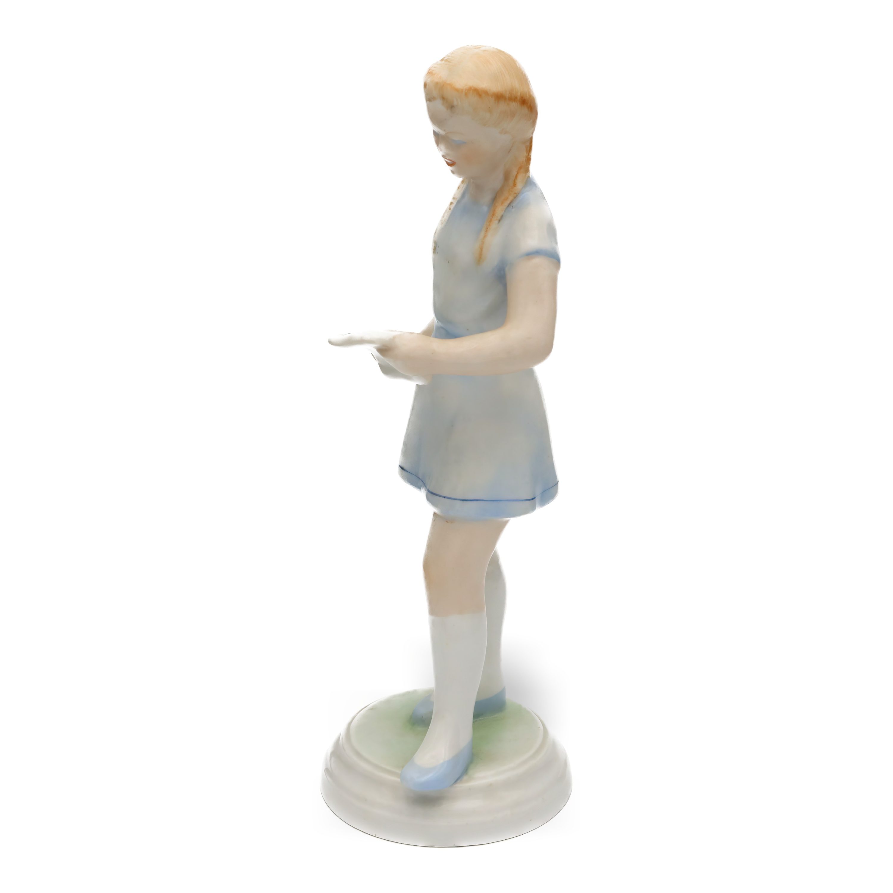 Porzellan Vintage Sängerin Figurenmädchen - Handgefertigte Raumdekor Skulptur Sammlerstück