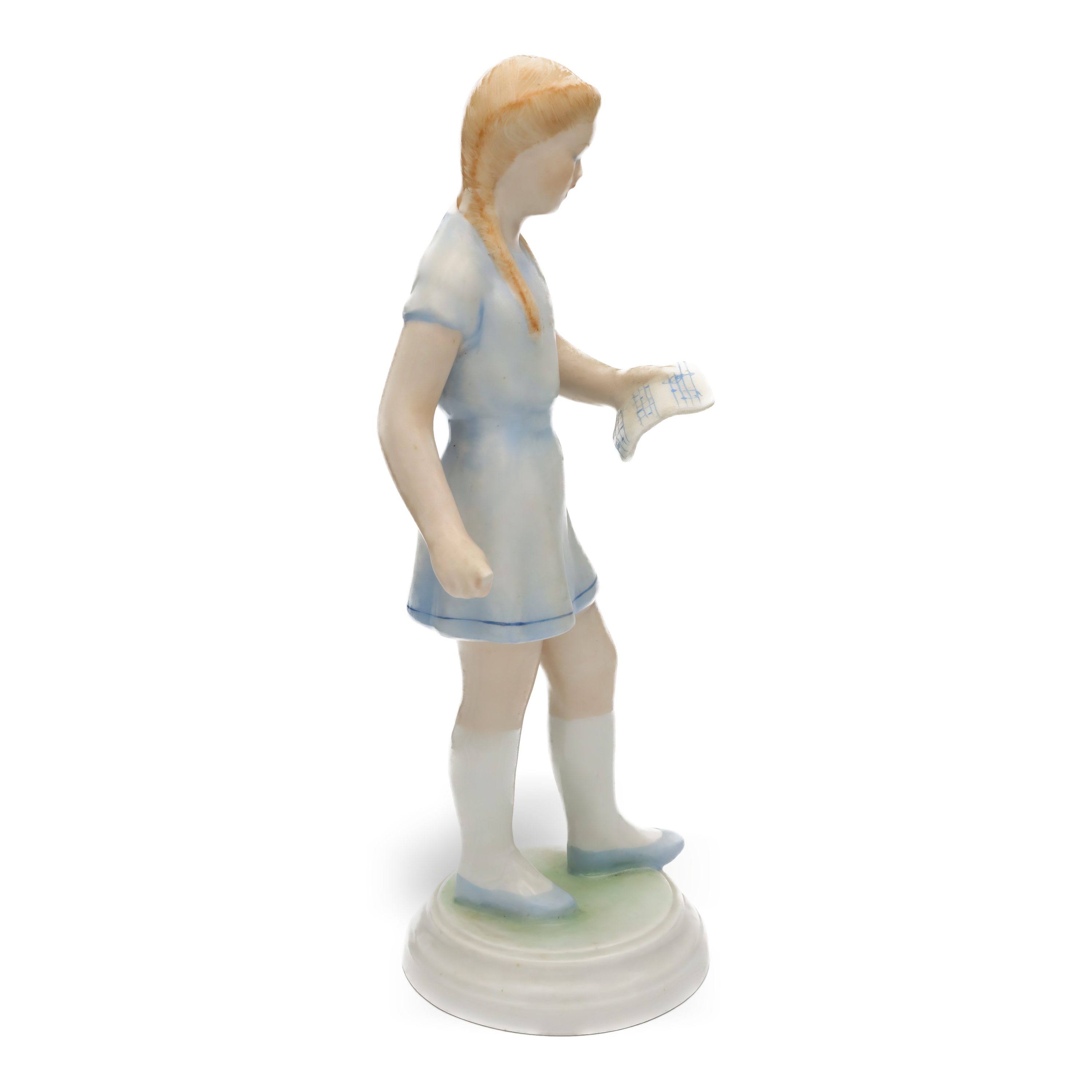 Porzellan Vintage Sängerin Figurenmädchen - Handgefertigte Raumdekor Skulptur Sammlerstück