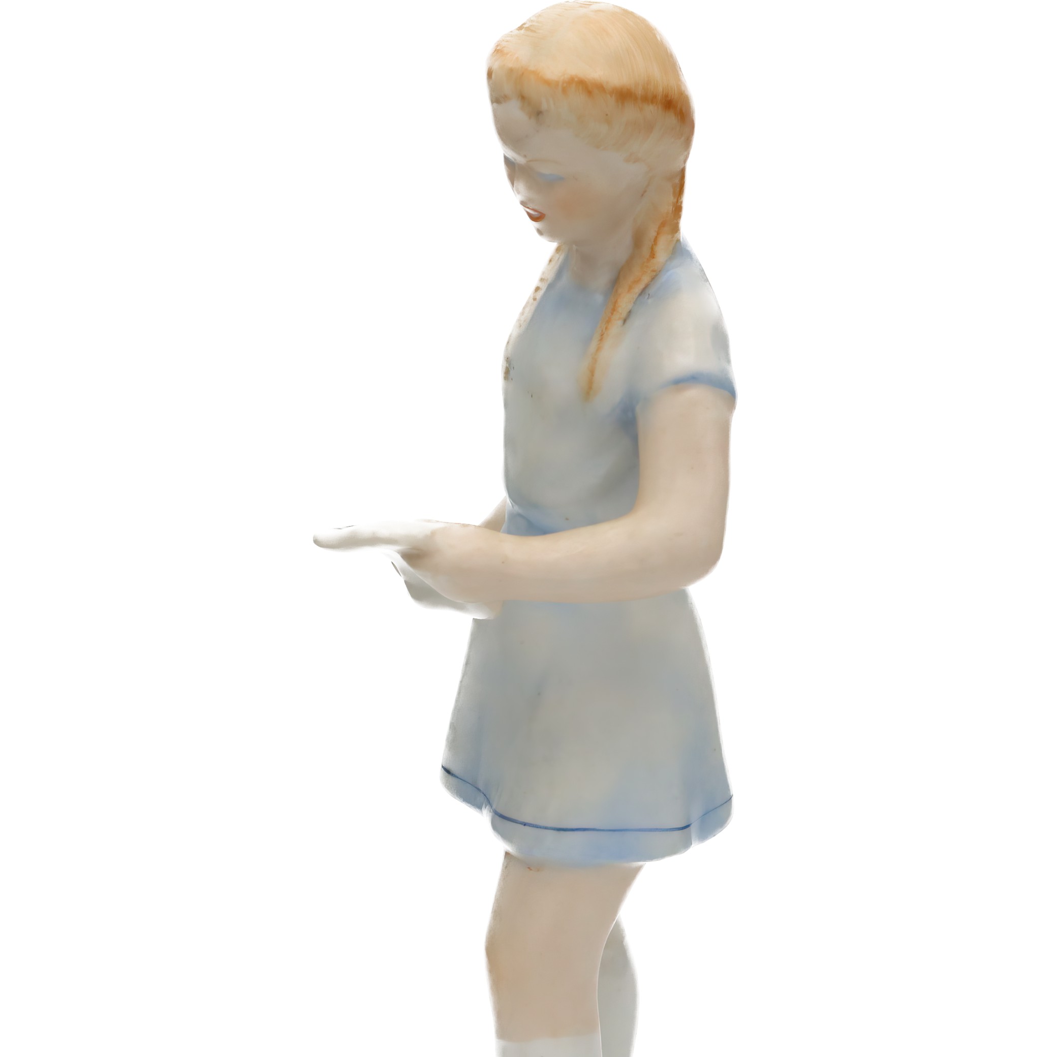Porzellan Vintage Sängerin Figurenmädchen - Handgefertigte Raumdekor Skulptur Sammlerstück