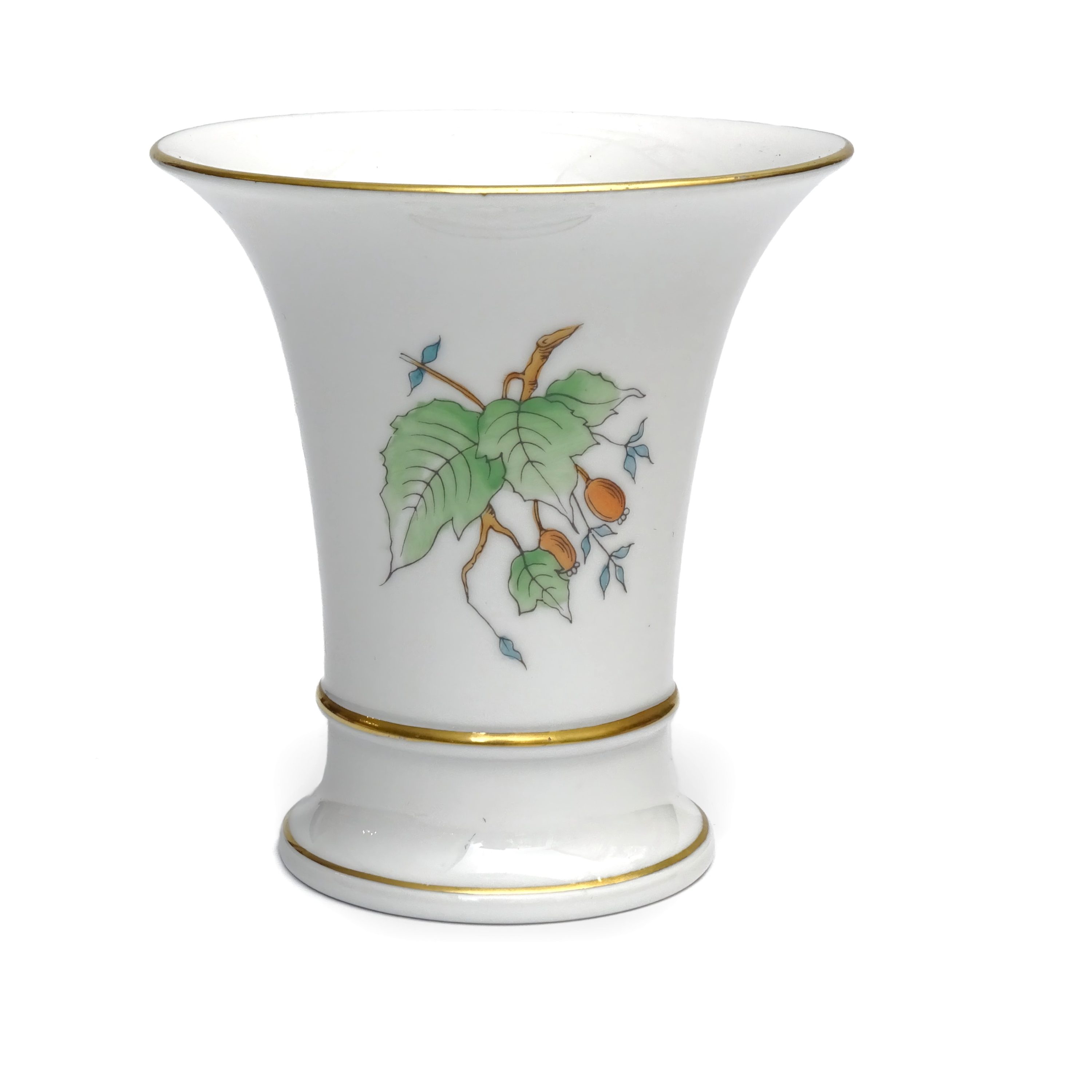 Herend Vintage Vase, Hagebuttenmuster, Handbemalte Porzellan-Sammelobjekt-Urne, Meisterwerk Dekoration Display