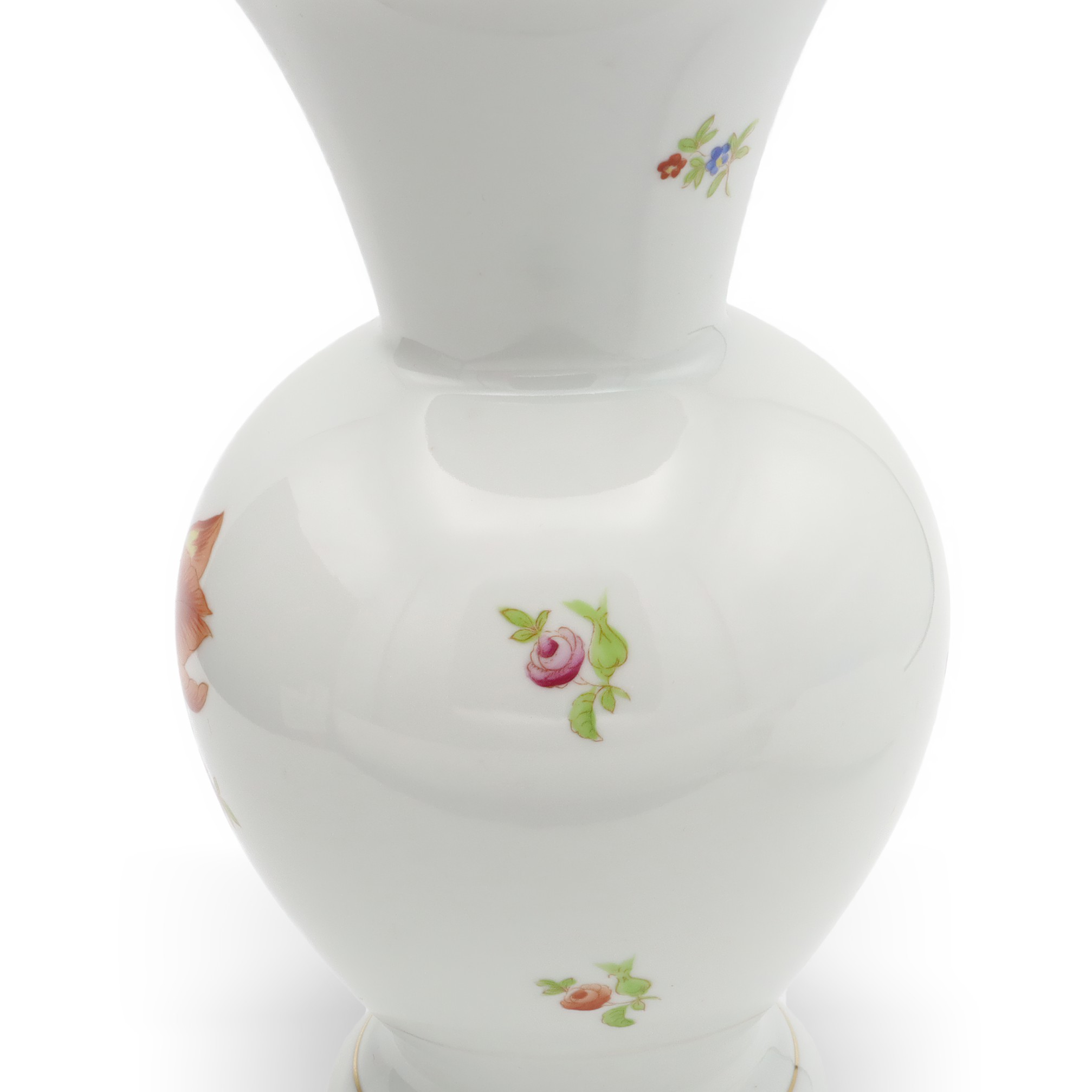 Herend Luxusvase - Große Porzellan Blumenvase - Dekorative Handbemalte Vase - Blumen Gefäß - MCM Ungarische Vintage Zimmerdeko