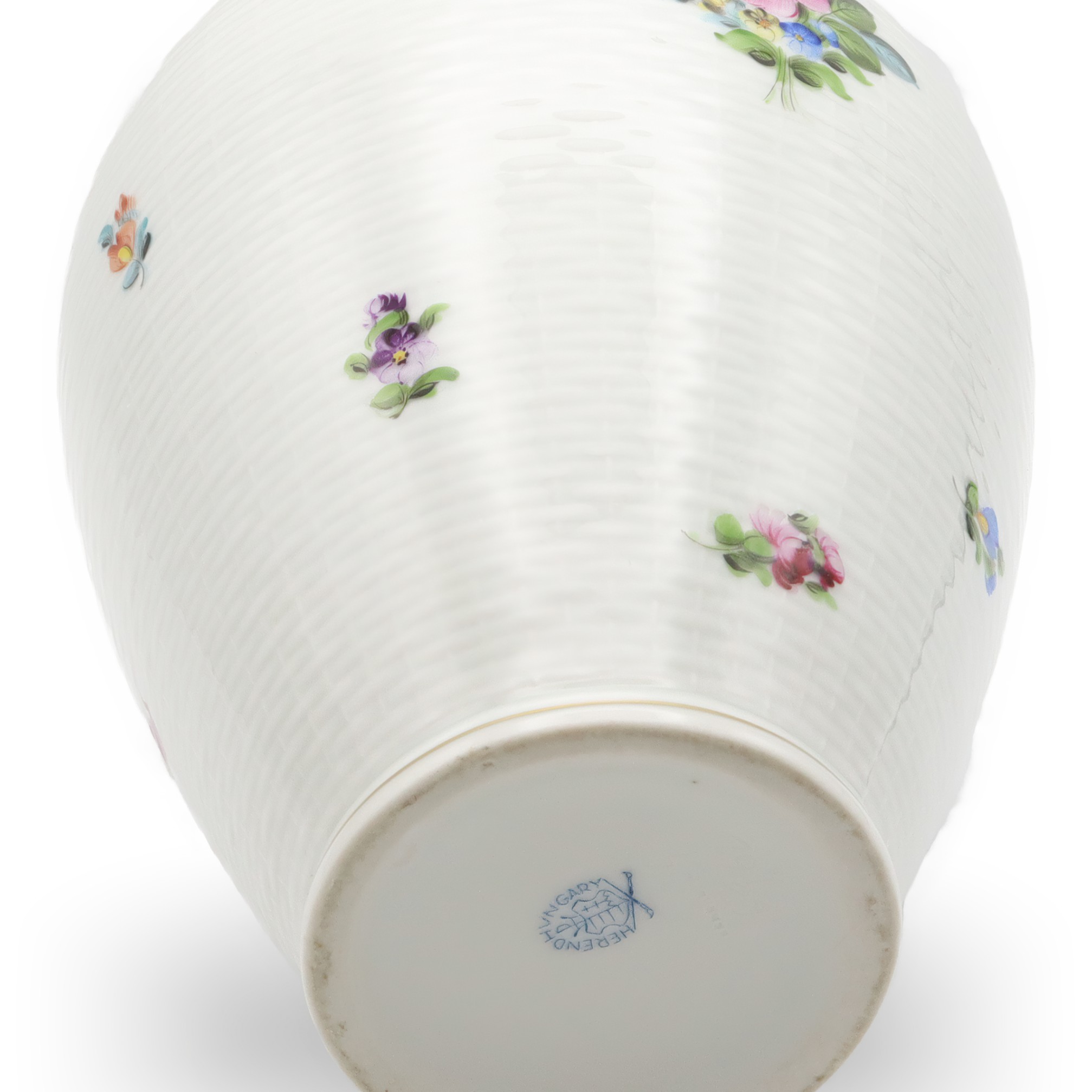 Herend Vase - Große Porzellan Blumen Vase - Dekorative Handbemalte Vase - Blumen Gefäß - Ungarische Vintage Raumausstattung