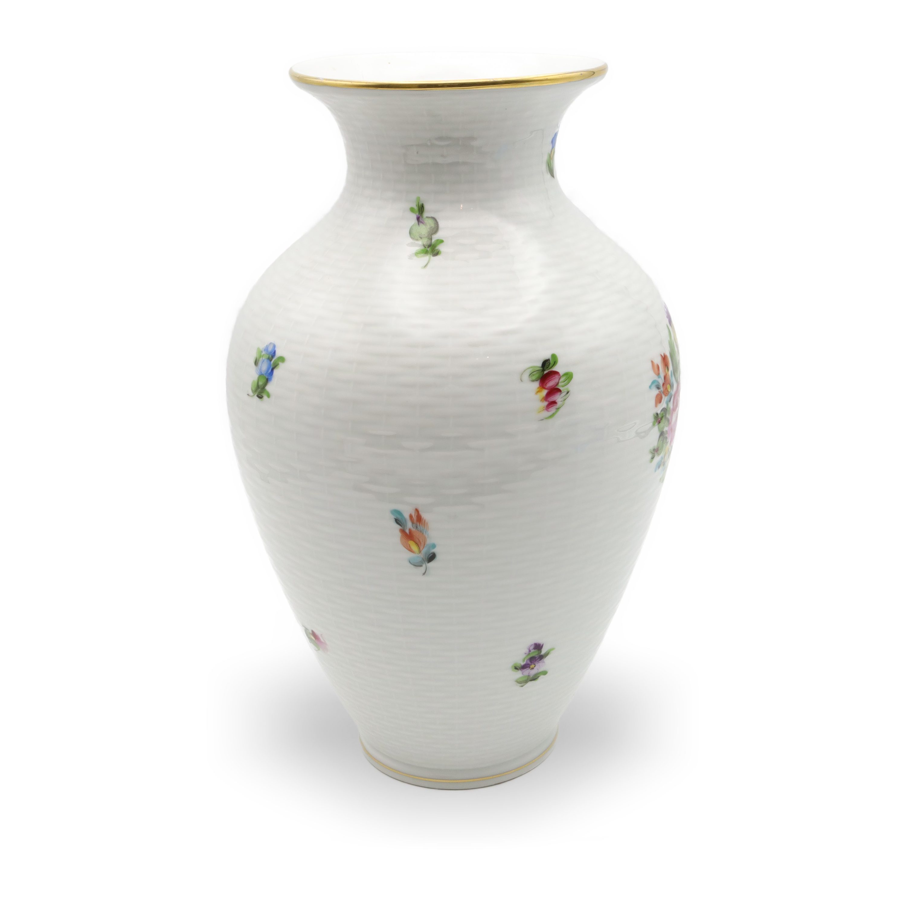 Herend Vase - Große Porzellan Blumen Vase - Dekorative Handbemalte Vase - Blumen Gefäß - Ungarische Vintage Raumausstattung