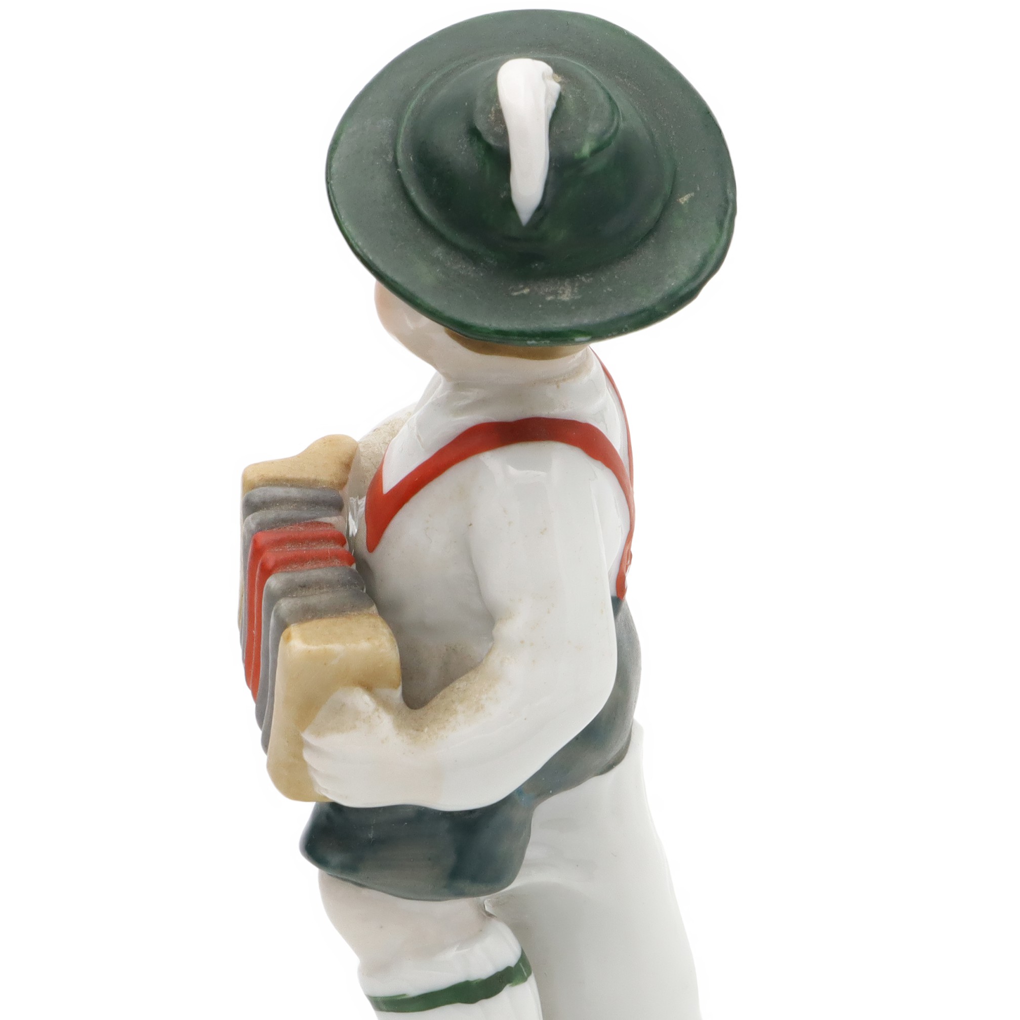 Vintage Junge Spielt Akkordeon - Handbemalte Bavaria Porzellan - Keramik-Sammlerfigur