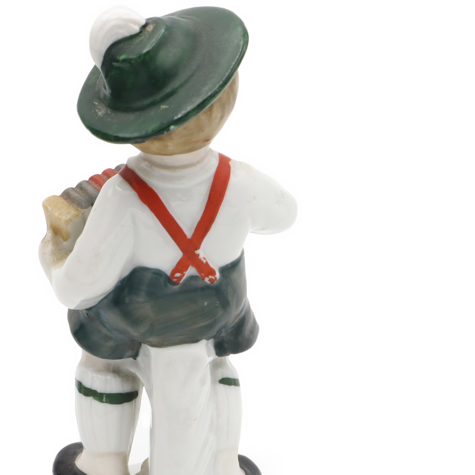 Vintage Junge Spielt Akkordeon - Handbemalte Bavaria Porzellan - Keramik-Sammlerfigur
