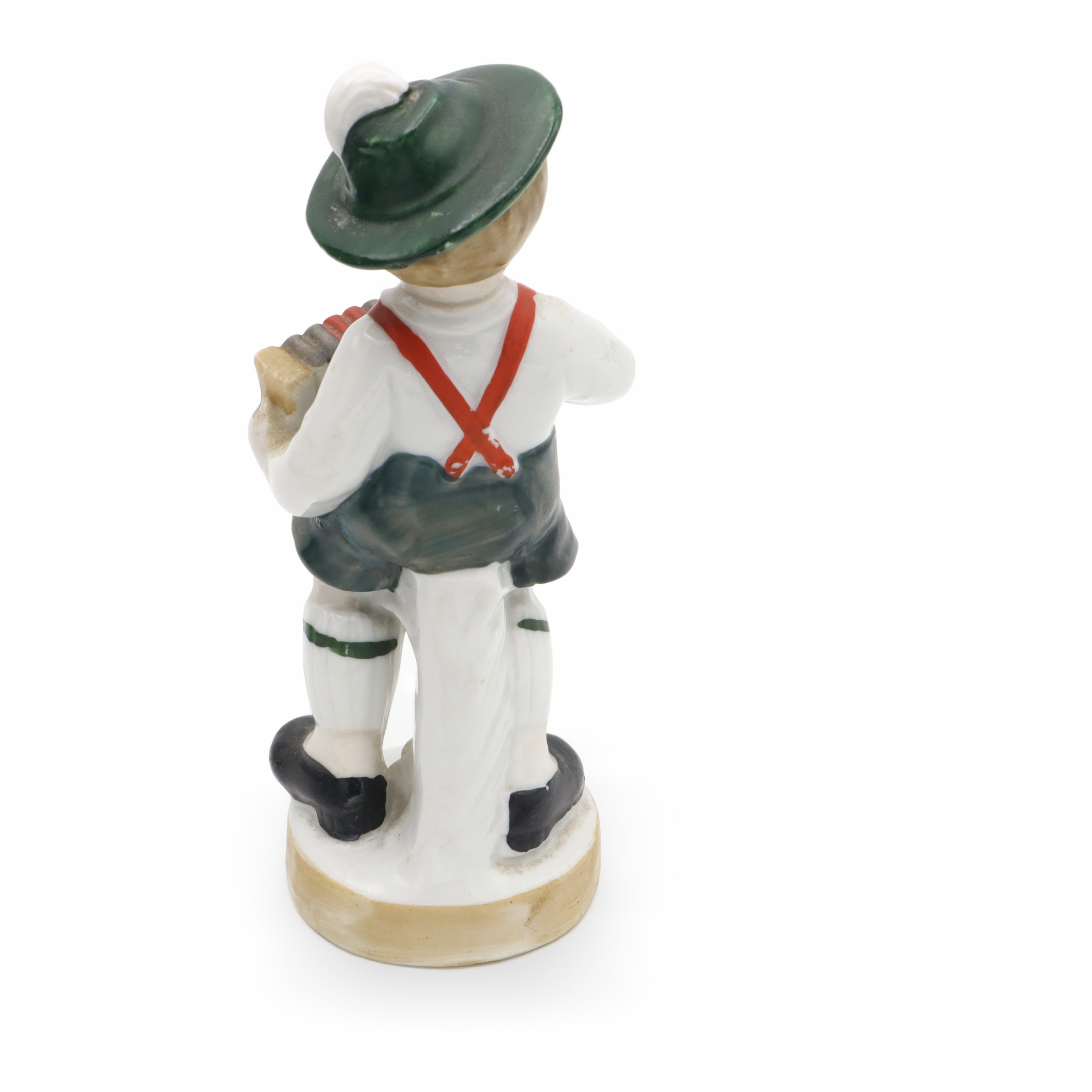 Vintage Junge Spielt Akkordeon - Handbemalte Bavaria Porzellan - Keramik-Sammlerfigur