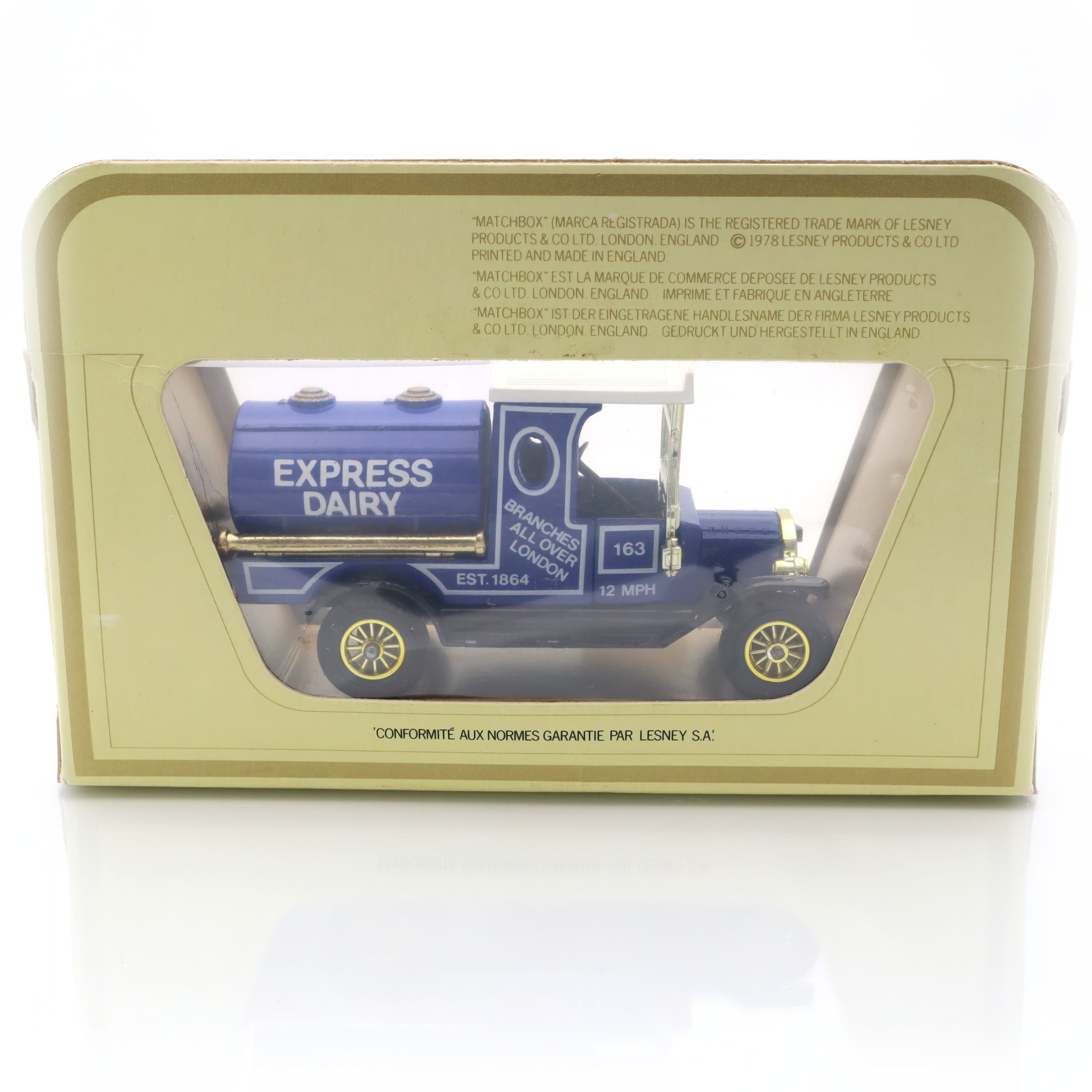 Y-3 1912 Ford Modell T Tankwagen - Vintage Druckguss-Sammlerstück - Matchbox Modelle Von Gestern - Klassisches Spielzeugfahrzeug