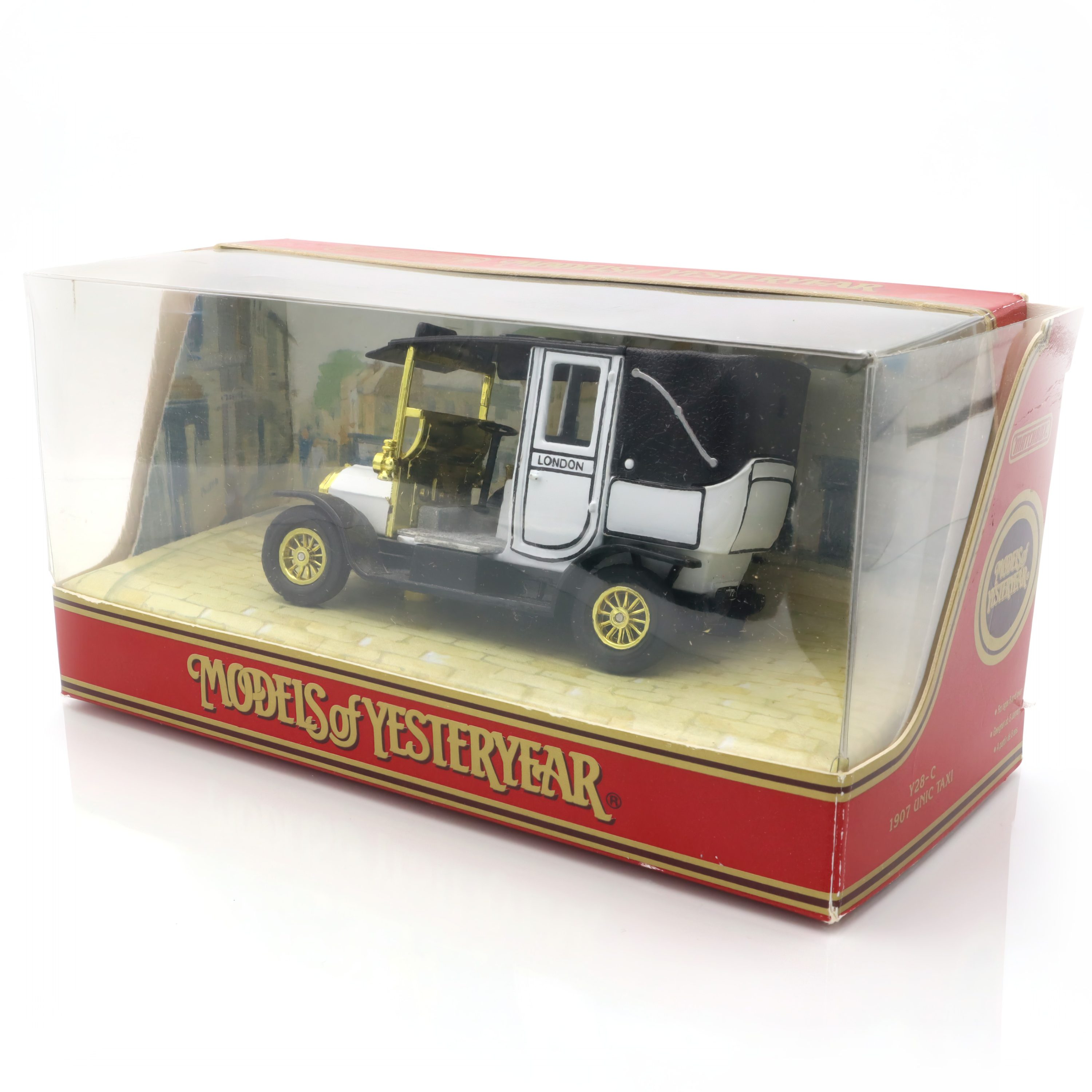 Y-28 1907 London Taxi - Modellauto Aus Druckguss - Vintage Sammlerstück - Matchbox Models Of Yesteryear - Klassische Fahrzeugreplik
