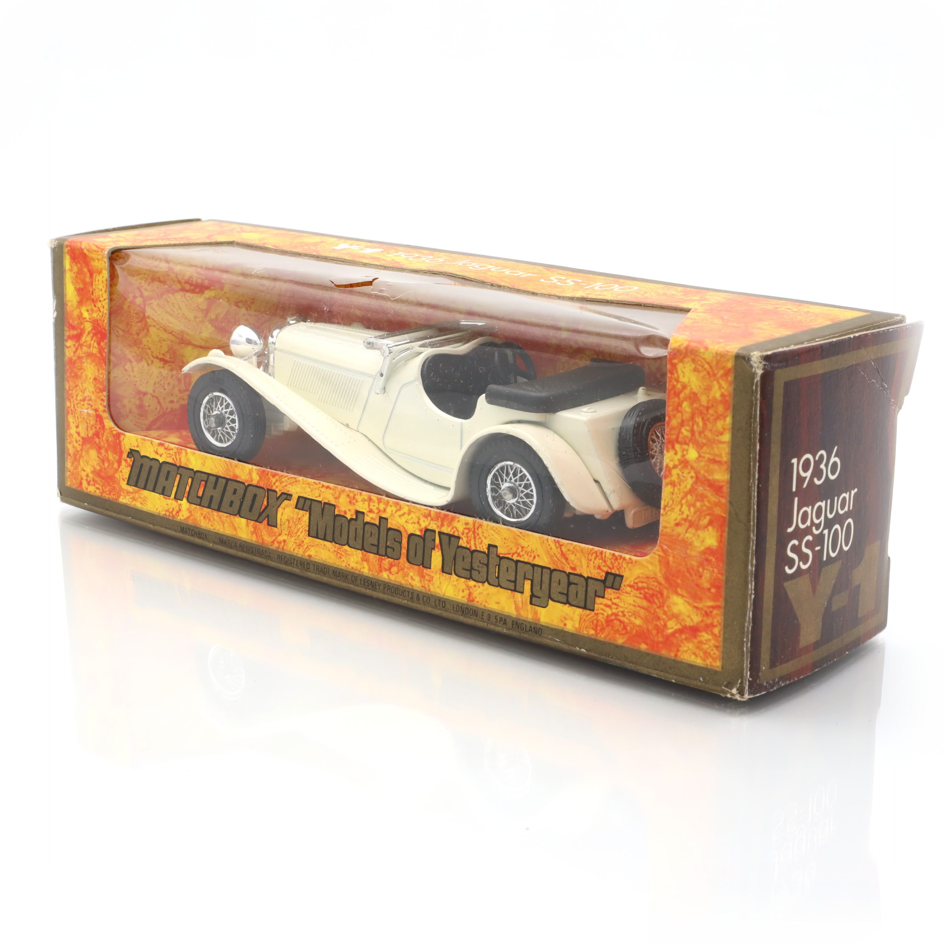 Y-1 1936 Jaguar SS100 - Vintage Diecast-Sammlermodell - Modelle Aus Vergangenen Zeiten - Lesney Matchbox - Klassischer Sportwagen