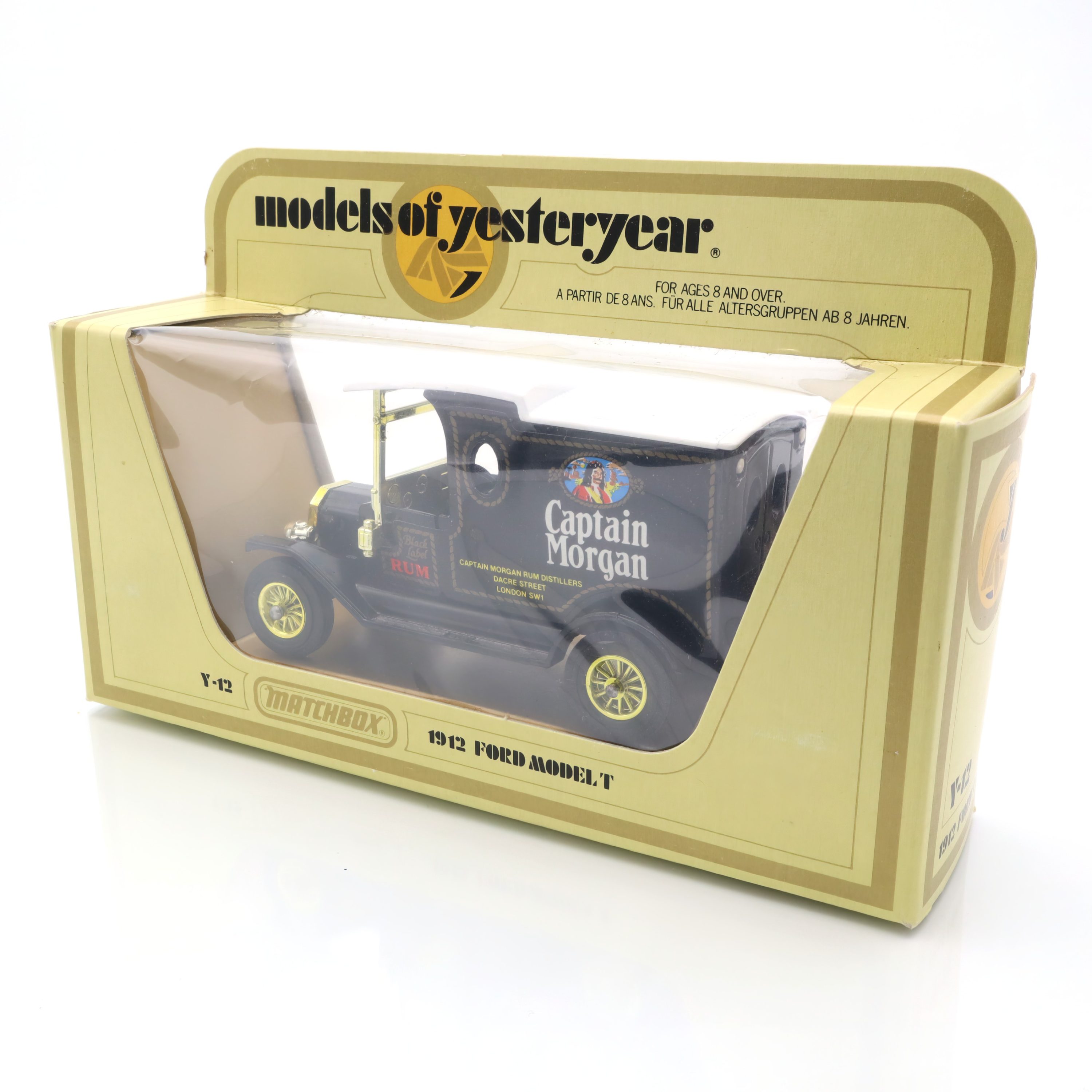 Y-12 1912 Ford Model T - Captain Morgan - Antikes Diecast-Auto - Sammler-Vintage-Modell - Klassische Ford-Erinnerungsstücke