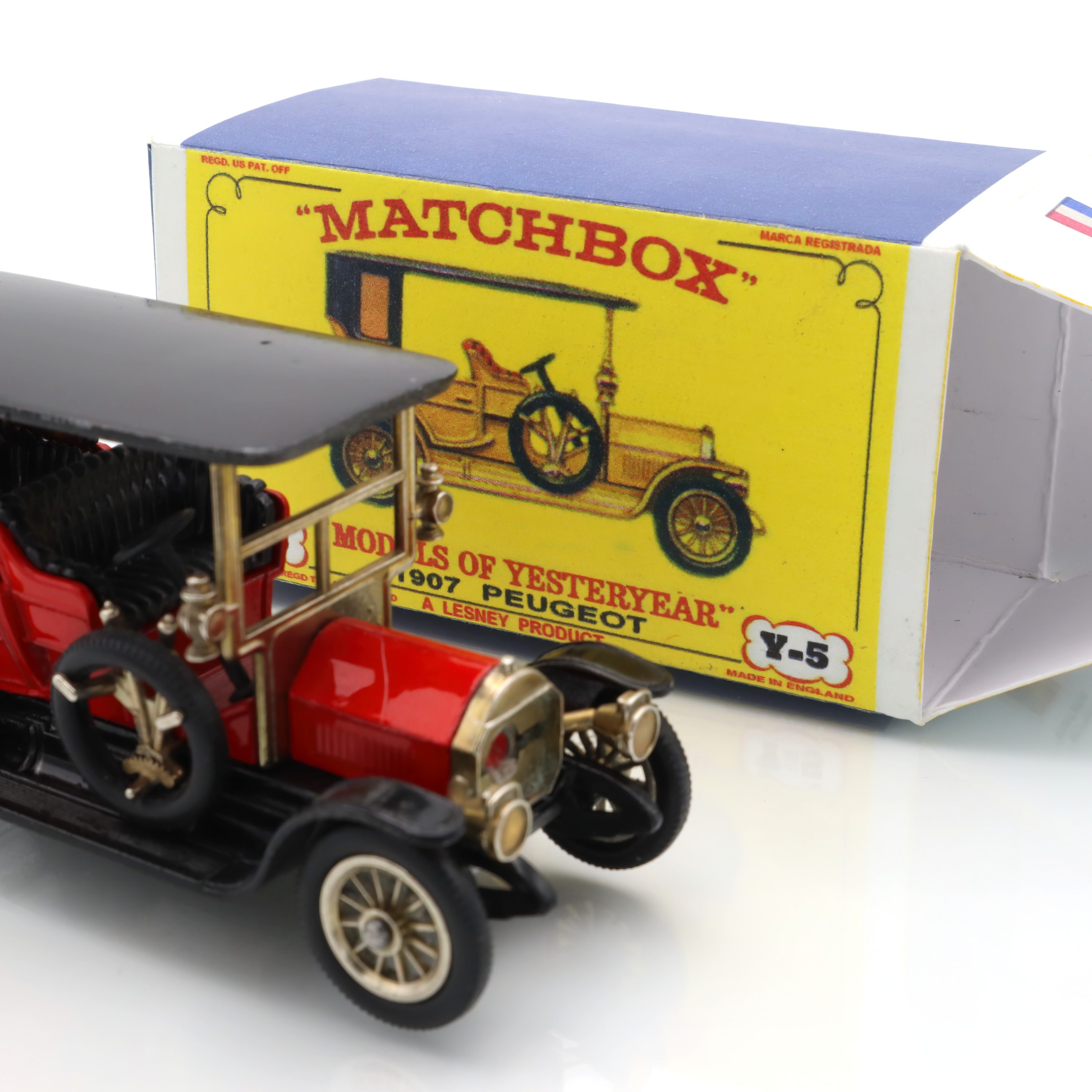 Y-5 1907 Peugeot - Vintage Modellauto Aus Metall - Sammlerstück - Matchbox Yesteryear Serie - Klassischer Französischer Wagen