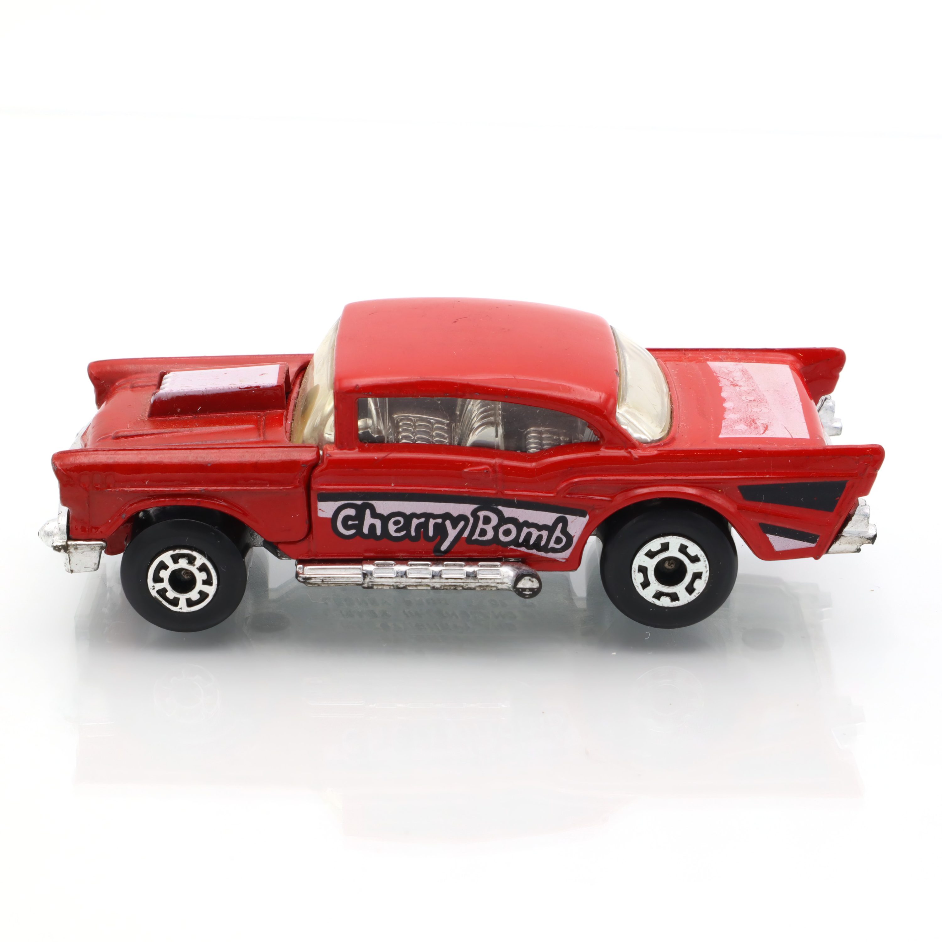 Matchbox 4 ’57 Chevy Cherry Bomb - Vintage Diecast-Auto - Sammler-Spielzeugauto - Rotes Classic Car Modell - Retro Matchbox Auto