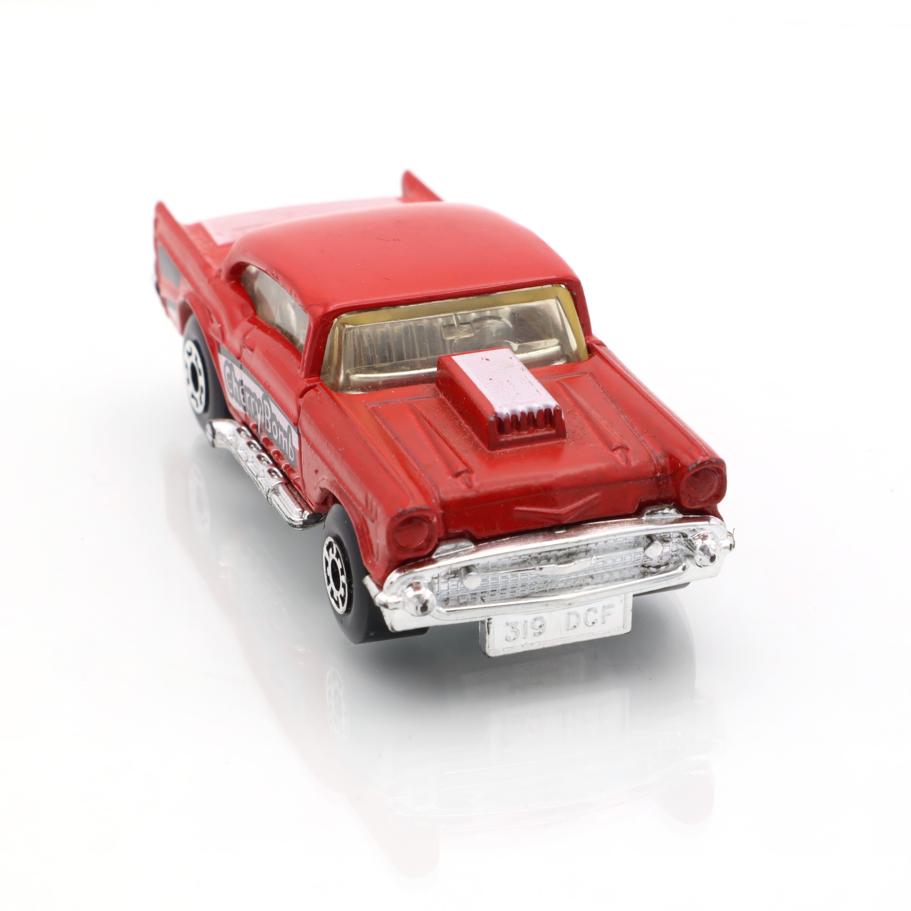 Matchbox 4 ’57 Chevy Cherry Bomb - Vintage Diecast-Auto - Sammler-Spielzeugauto - Rotes Classic Car Modell - Retro Matchbox Auto