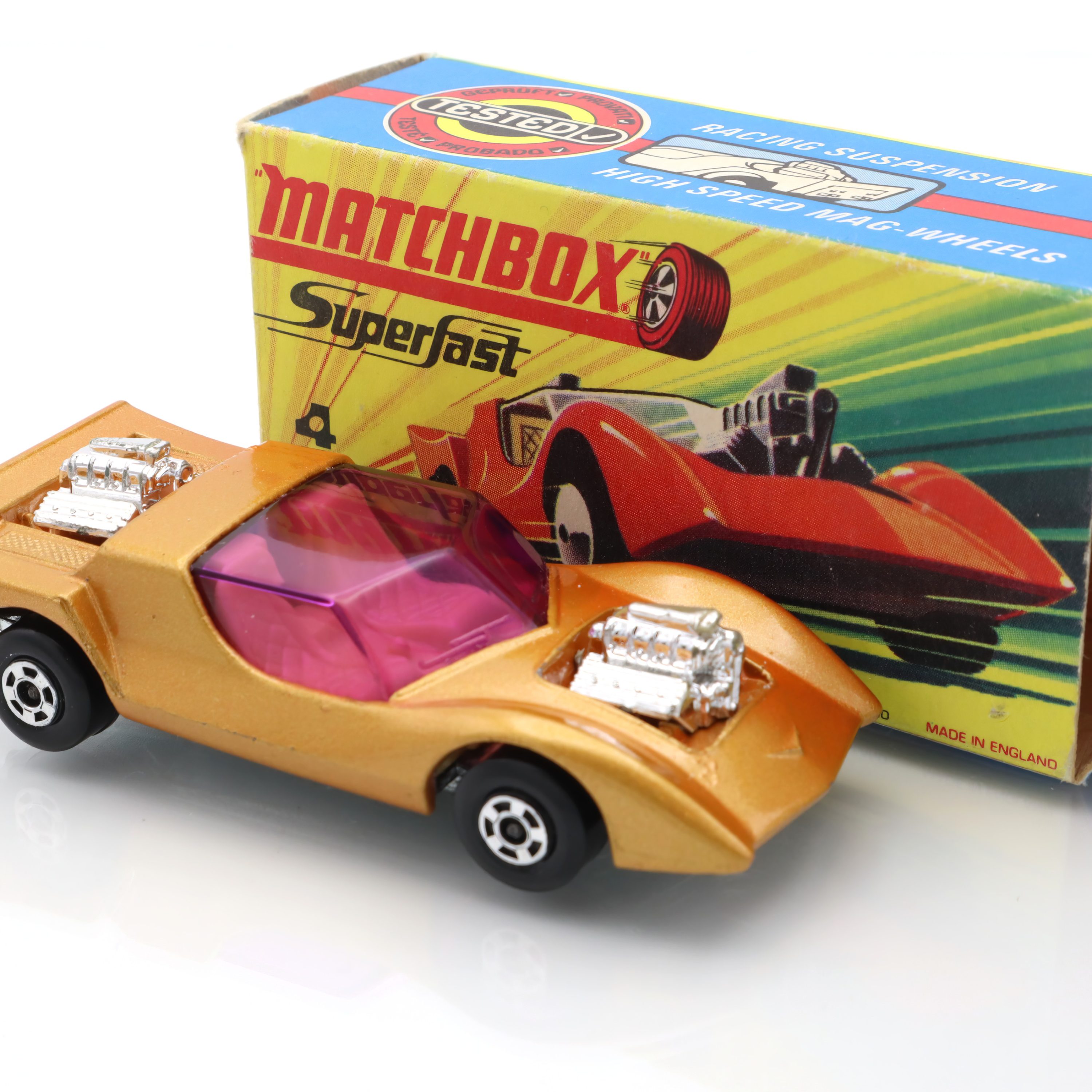 Matchbox Superfast 4 Gruesome Twosome - Vintage Modellauto Aus Metall - Sammlerspielzeug - Retro Matchbox Auto - Seltenes Diecast Fahrzeug
