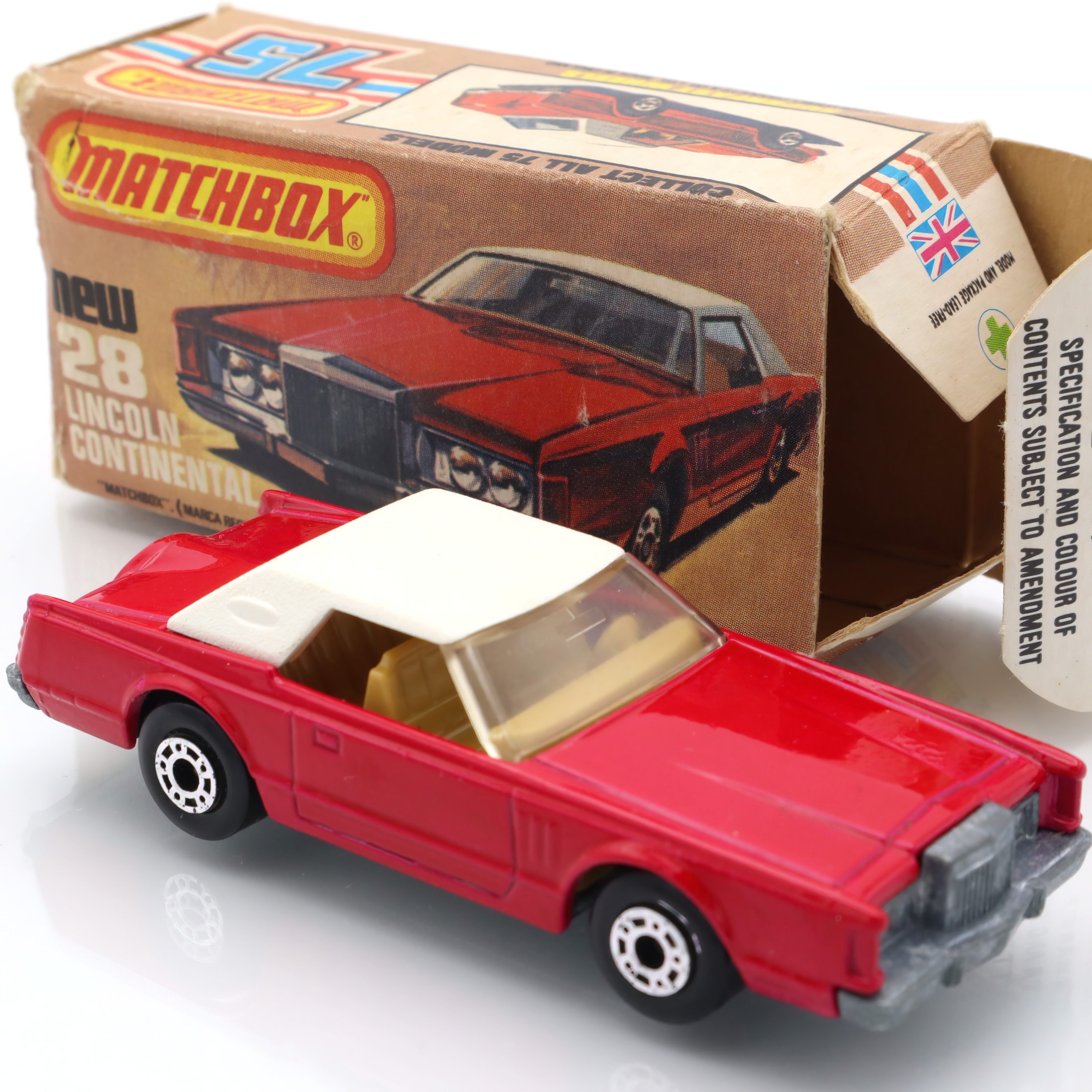 Matchbox Superfast 28 Lincoln Continental - Modellauto Aus Druckguss - Sammlermodell Im Maßstab - Vintage-Replik