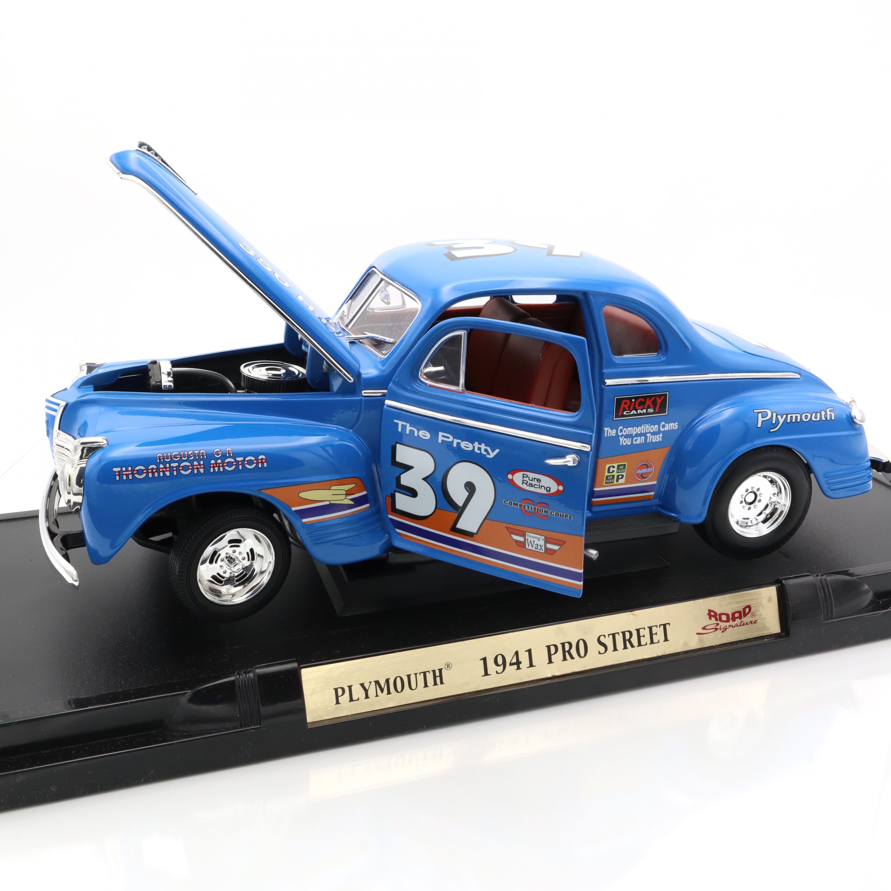 1941 Plymouth Pro Street Road Signature 1 Zu 18 Druckguss Modellauto - Vintage Sammlerauto Modell - Klassisches Auto Replik