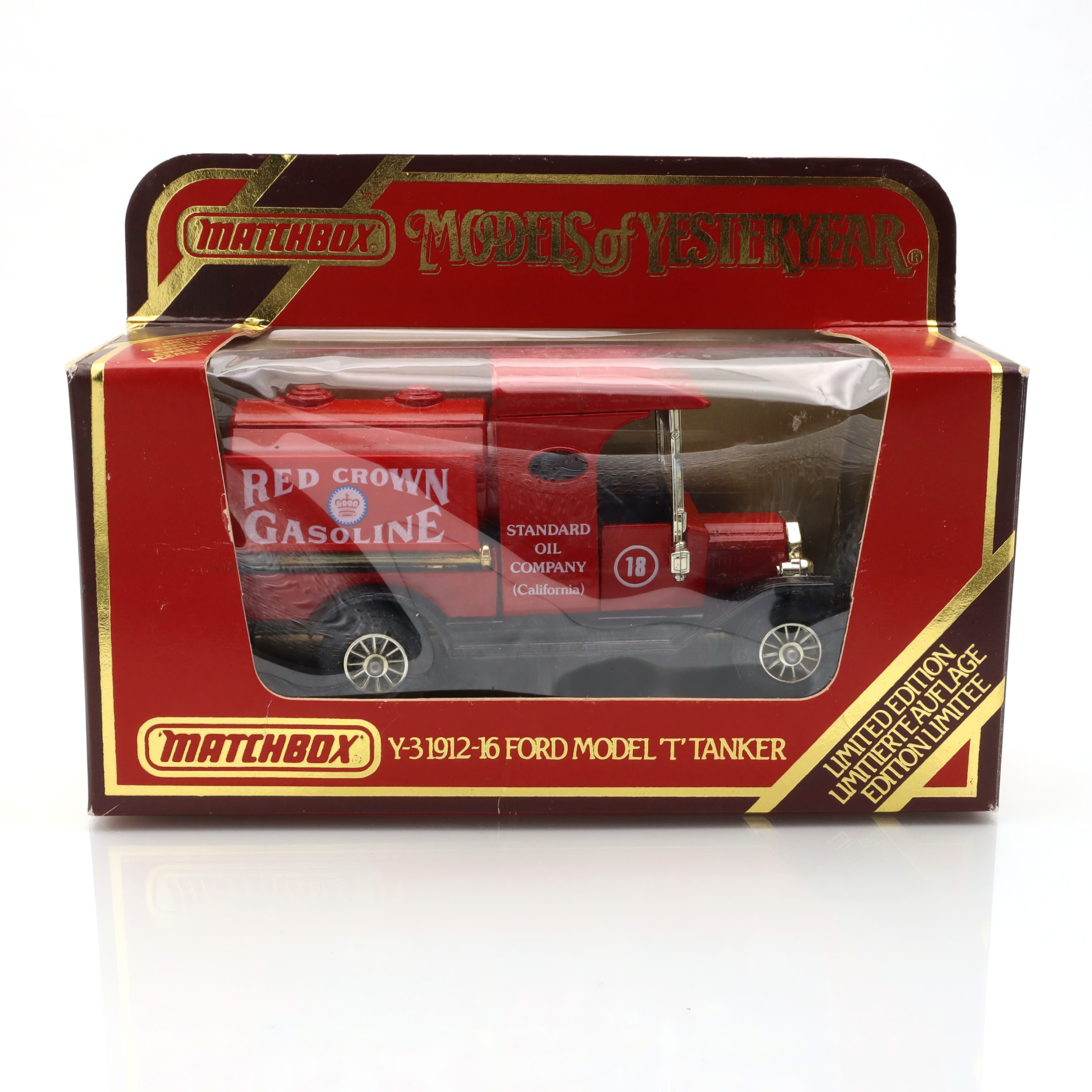 Y-3 Red Crown Benzin-Tankwagen - Vintage Sammlermodell Aus Druckguss - Vom Design Der 1930er Inspiriert - Perfekt Für Oldtimer-Liebhaber