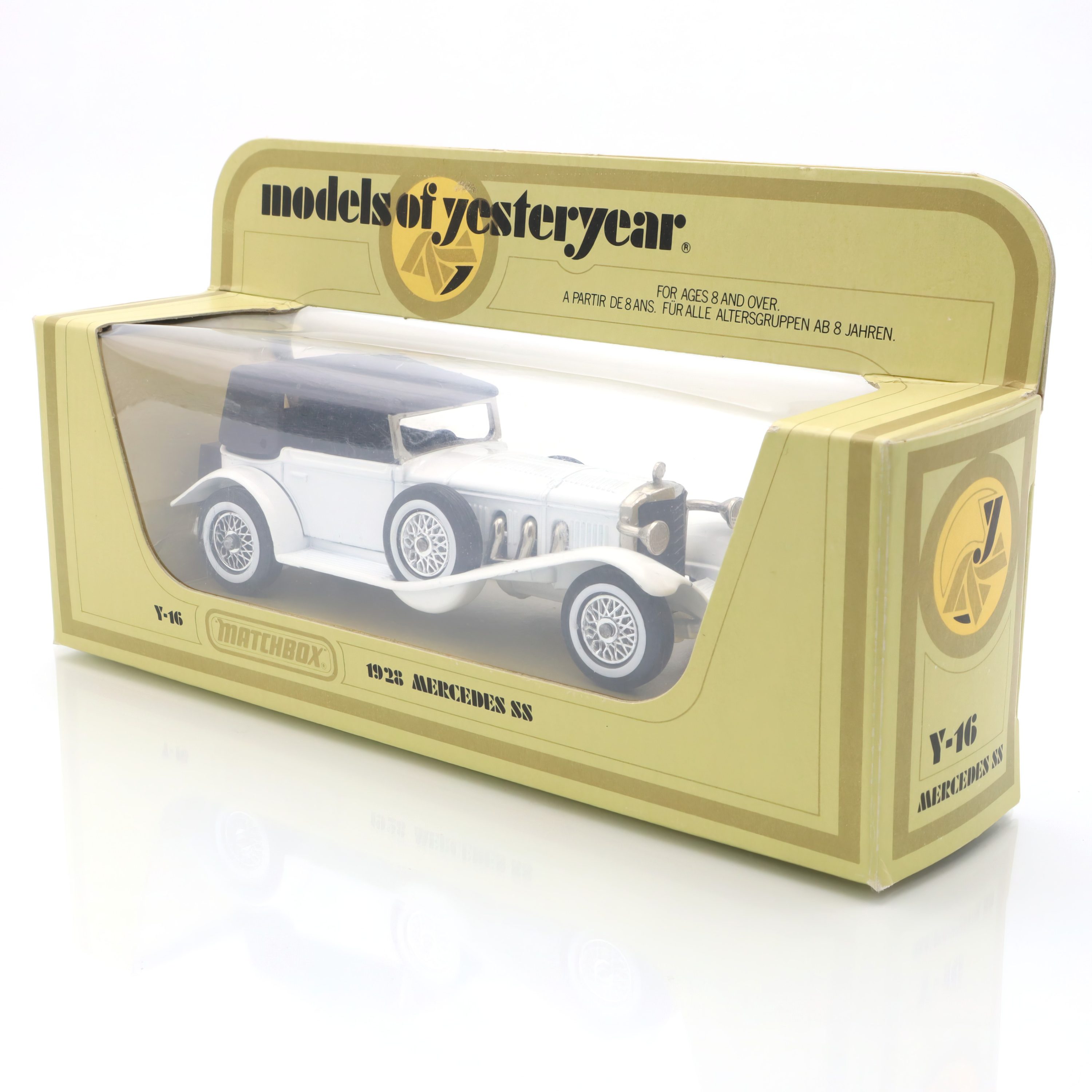 Y-16 Mercedes SS Weiß - Vintage Druckguss-Auto - Sammlermodell Fahrzeug - Klassischer Mercedes Benz Spielzeugwagen
