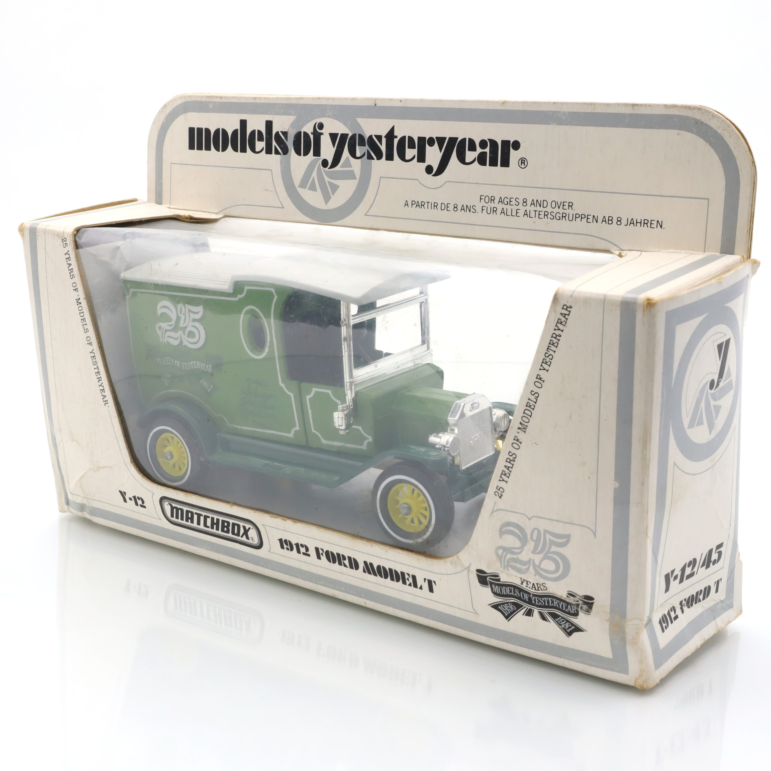 Y-12 1912 Ford Model T - Matchbox Modelle Aus Vergangenen Zeiten Diecast - Silver Jubilee Edition - 25 Jahre MOY - Sammlerstück