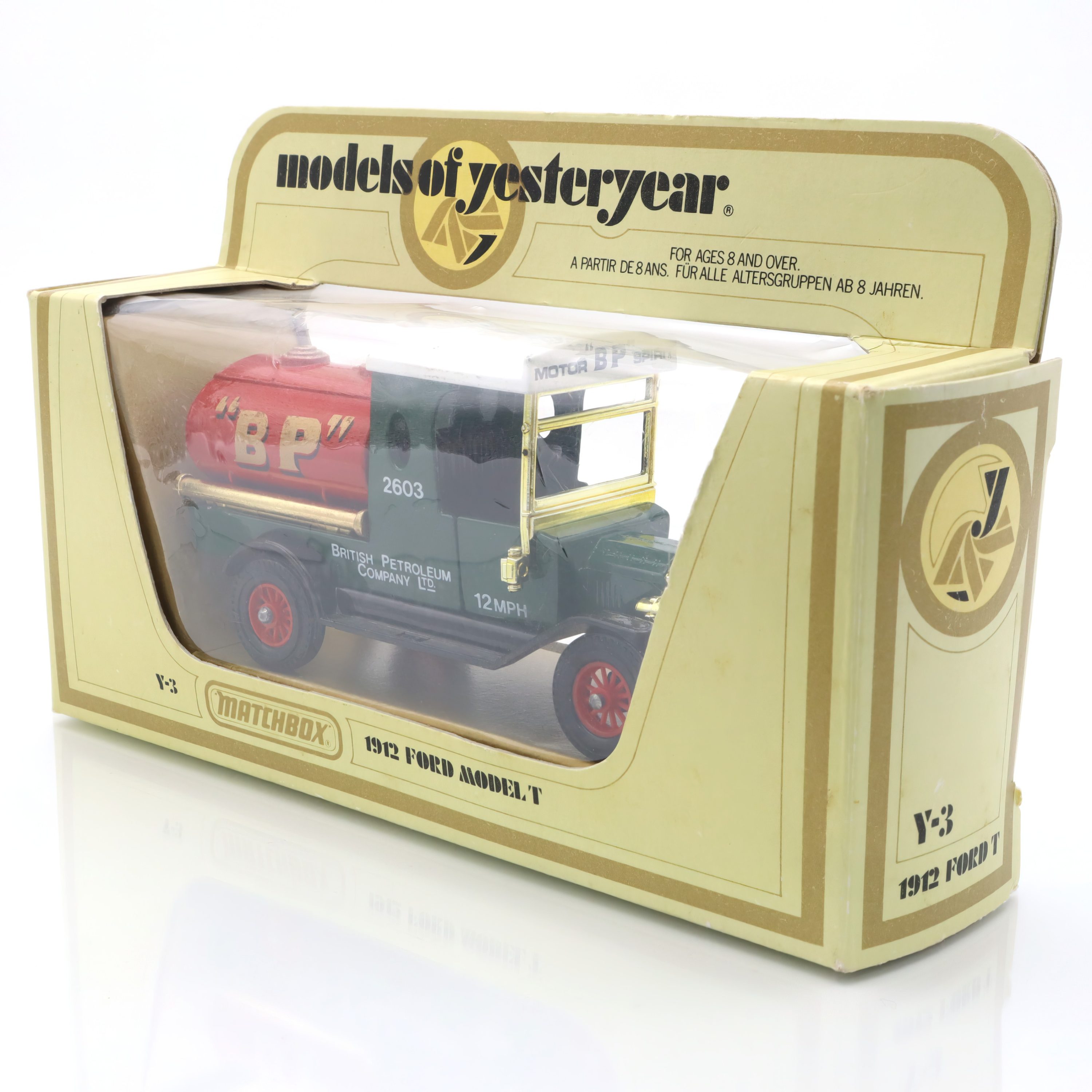 Y-3 1912 Ford Model T BP Tankwagen - Vintage Diecast Sammlerstück - Antikes Spielzeugauto Replik - Klassisches Modellfahrzeug
