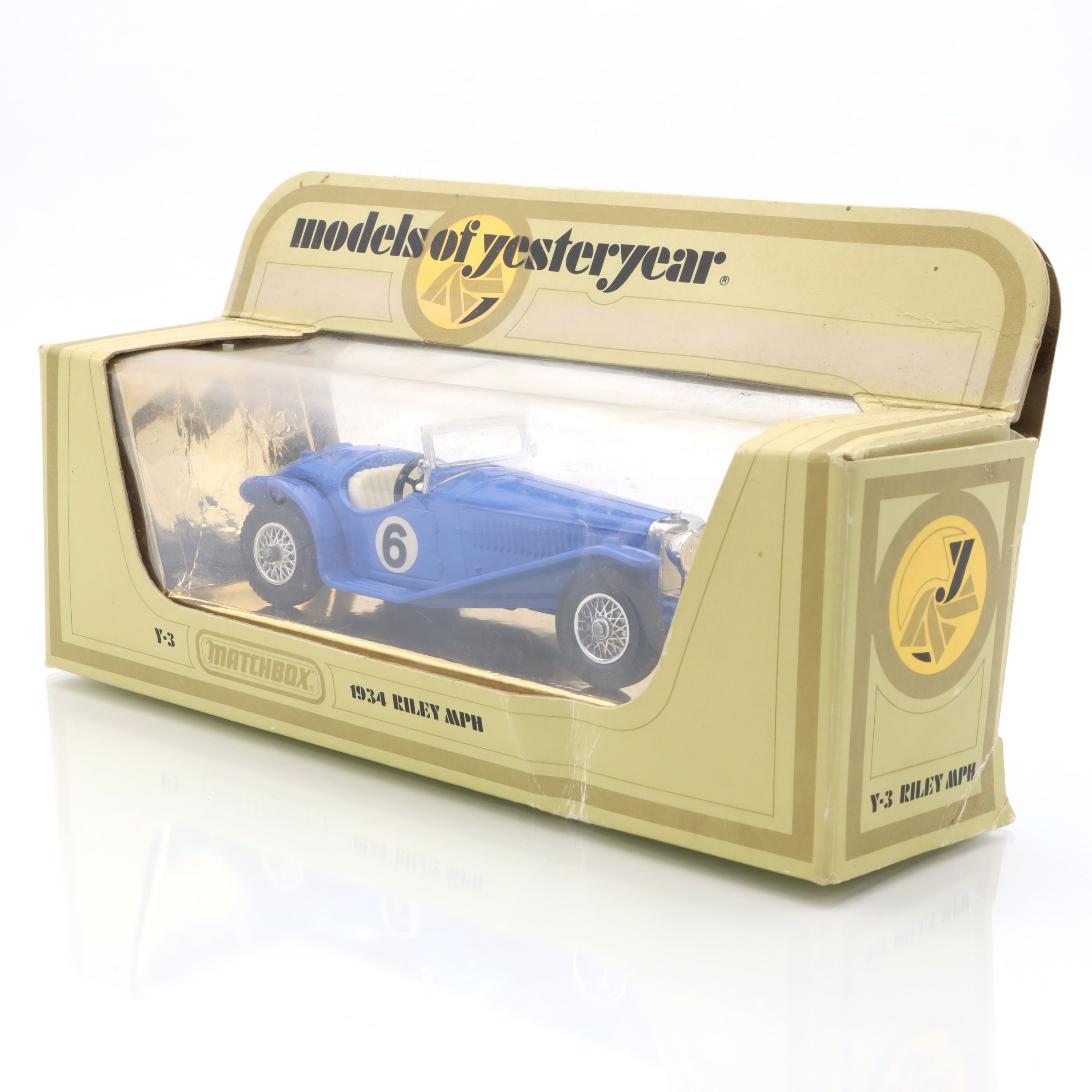 Y-3 1934 Riley MPH Blue Roadster - Diecast-Sammlerstück - Vintage-Spielzeug - Klassische Auto-Replik - Sammlermodell