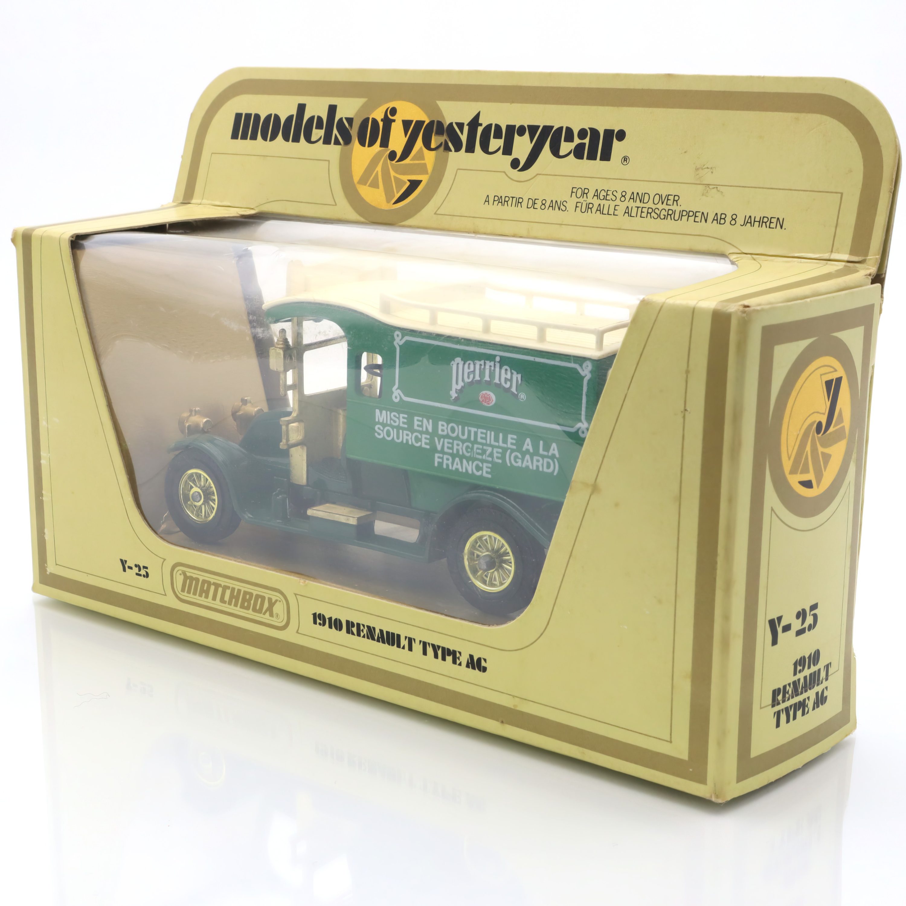 Y-25 1910 Renault Typ AG Perrier Lieferwagen - Vintage Zustellfahrzeug - Sammler-Diecast Modell - Französischer Werbetransporter