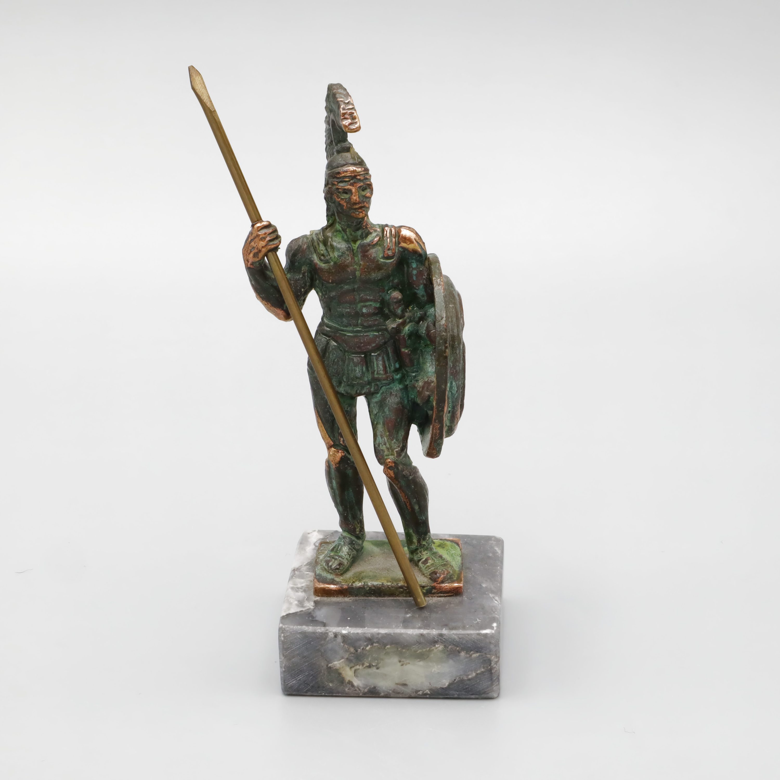 Achilles Der Unbesiegbare - Massive Bronze-Skulptur Des Griechischen Helden Mit Helm Und Rüstung - Antike Griechische Dekoration