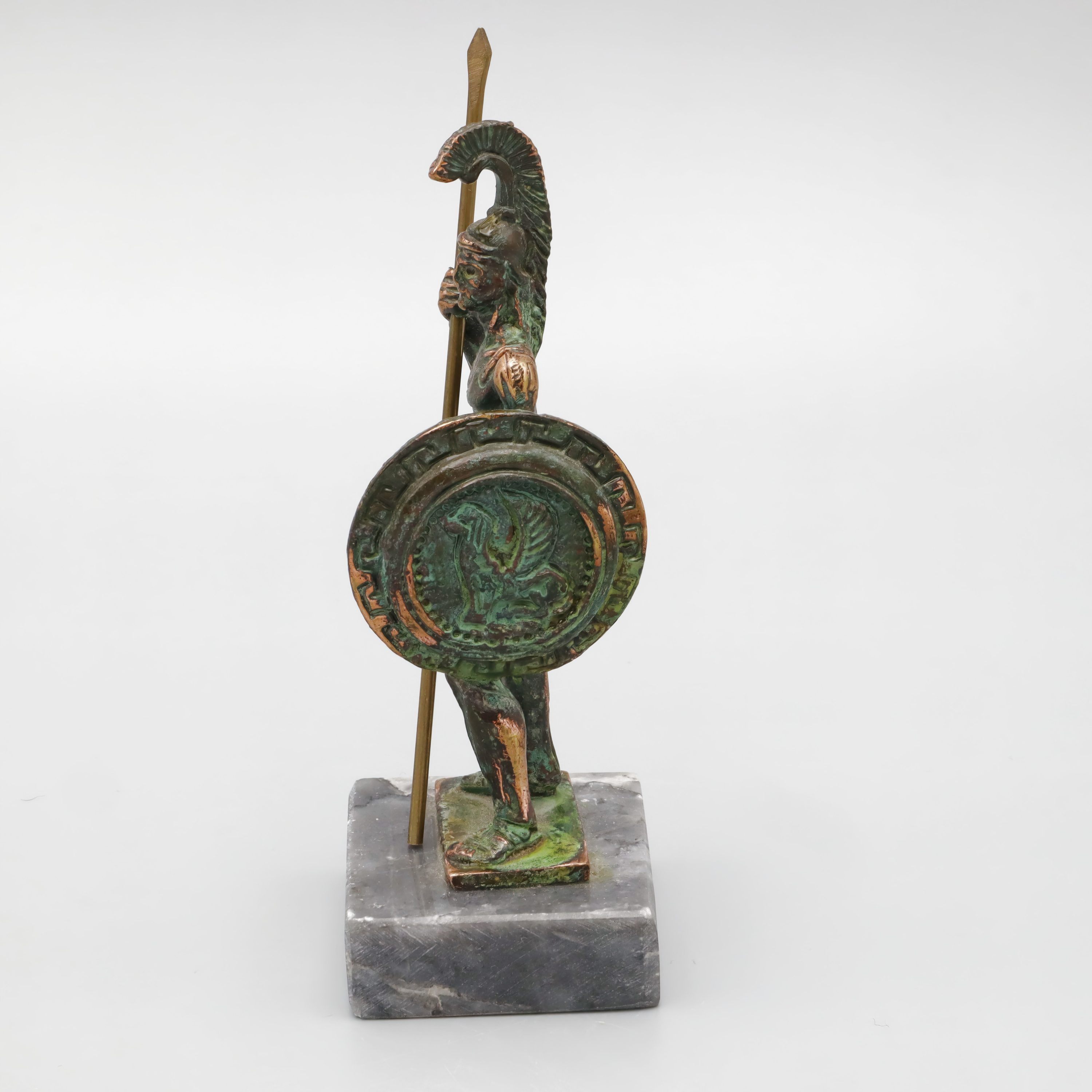 Achilles Der Unbesiegbare - Massive Bronze-Skulptur Des Griechischen Helden Mit Helm Und Rüstung - Antike Griechische Dekoration