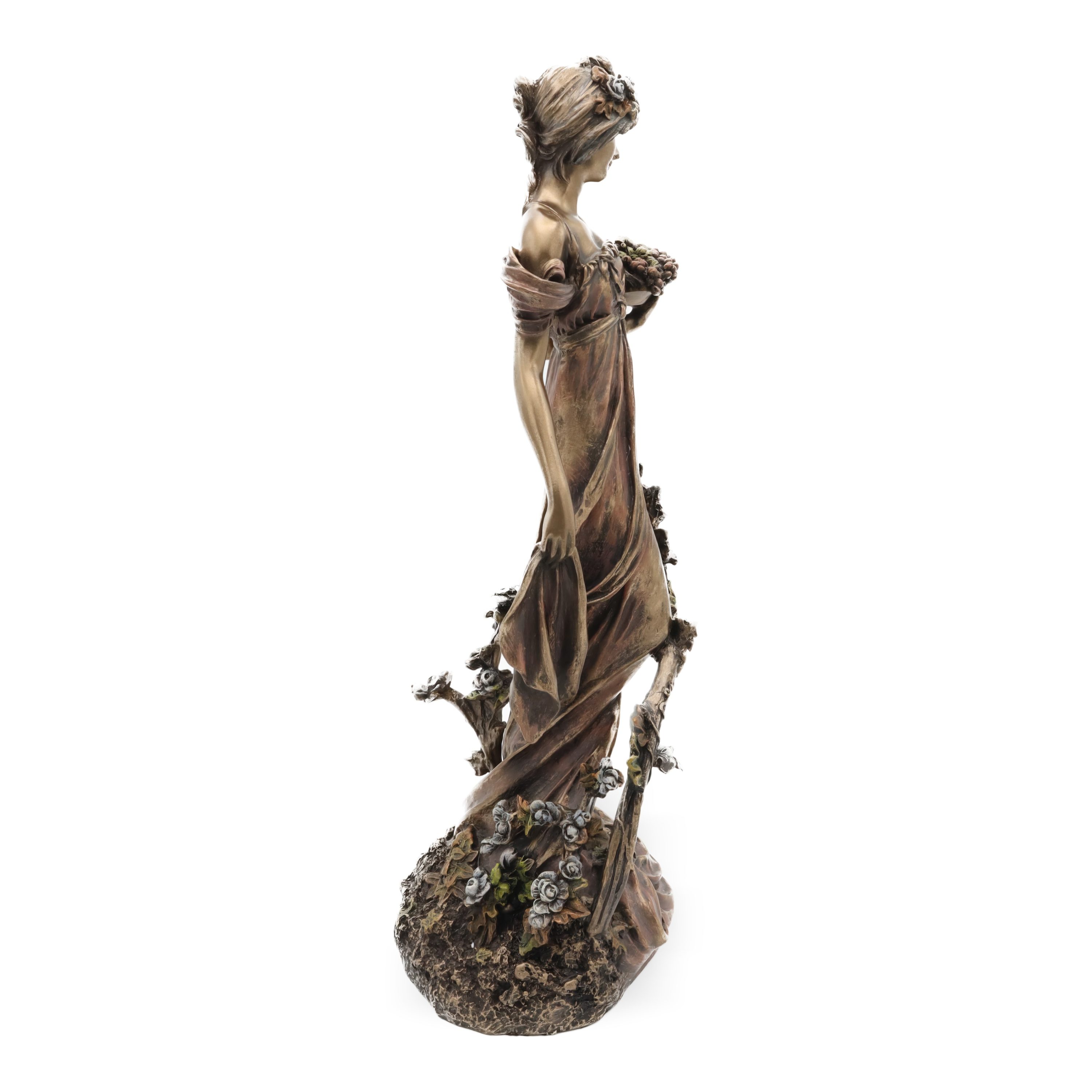 Alphonse Mucha Jugendstil Statue - Bronzebeschichtete Elegante Frauenfigur - Nymphen Statue - Veronese Kollektion - Nicht Mehr Produziert