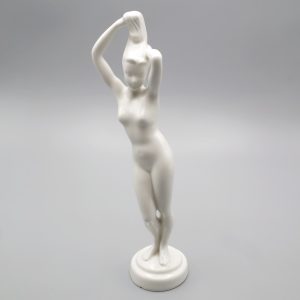 Art Deco Akt-Dame Figurine - Nackte Frau In Pose - Vintage Ungarisches Aquincum Porzellan 1970 - Retro Wohnkultur - Mid Century Modern Stil