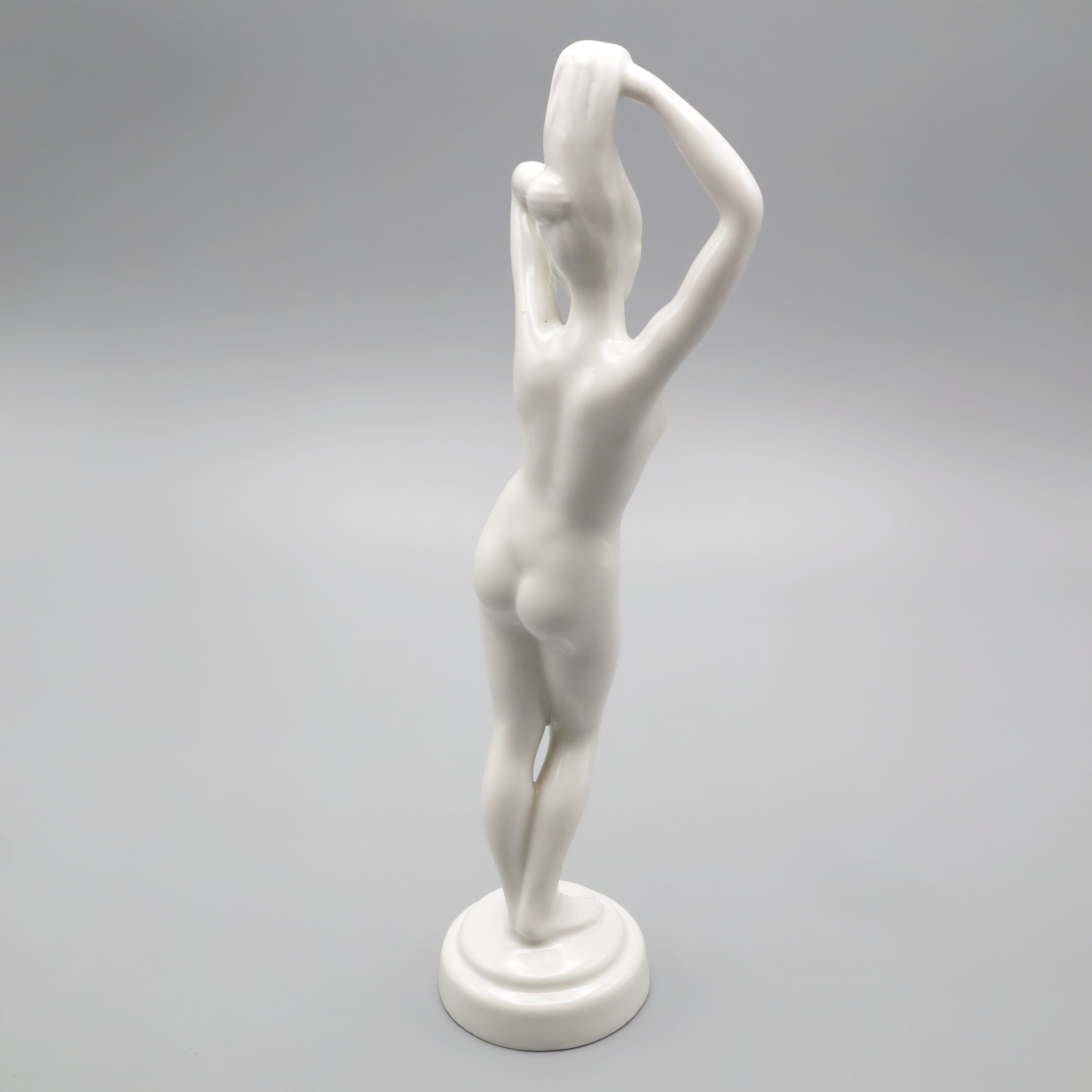 Art Deco Akt-Dame Figurine - Nackte Frau In Pose - Vintage Ungarisches Aquincum Porzellan 1970 - Retro Wohnkultur - Mid Century Modern Stil