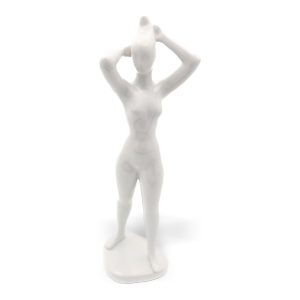 Art Déco Frauen Statue - Dame Kämmt Ihr Haar - Handgefertigte Porzellanfigur - Sehr Selten - Vintage Wohnaccessoire