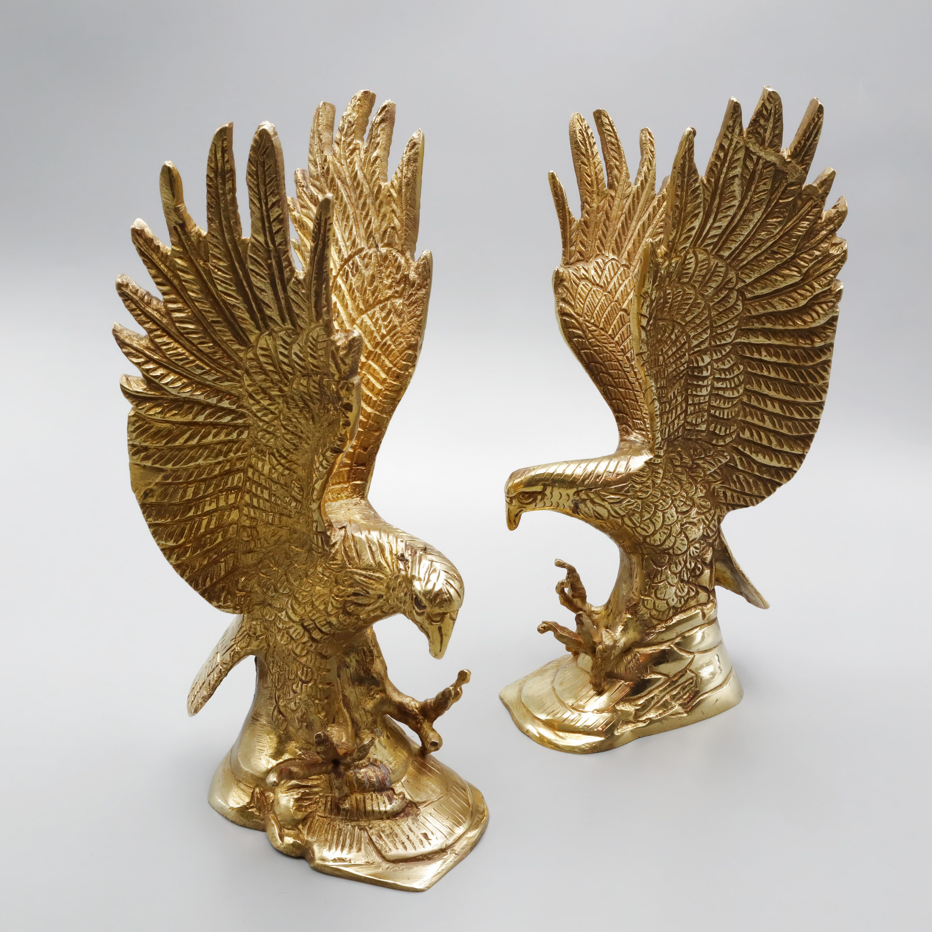 Bronze-Adlerpaar - Vintage-Adlerstatuen - Bronze-Vogelfiguren - Antike Wohnkultur - Wildtier-Skulptur - Handgefertigte Bronze-Deko