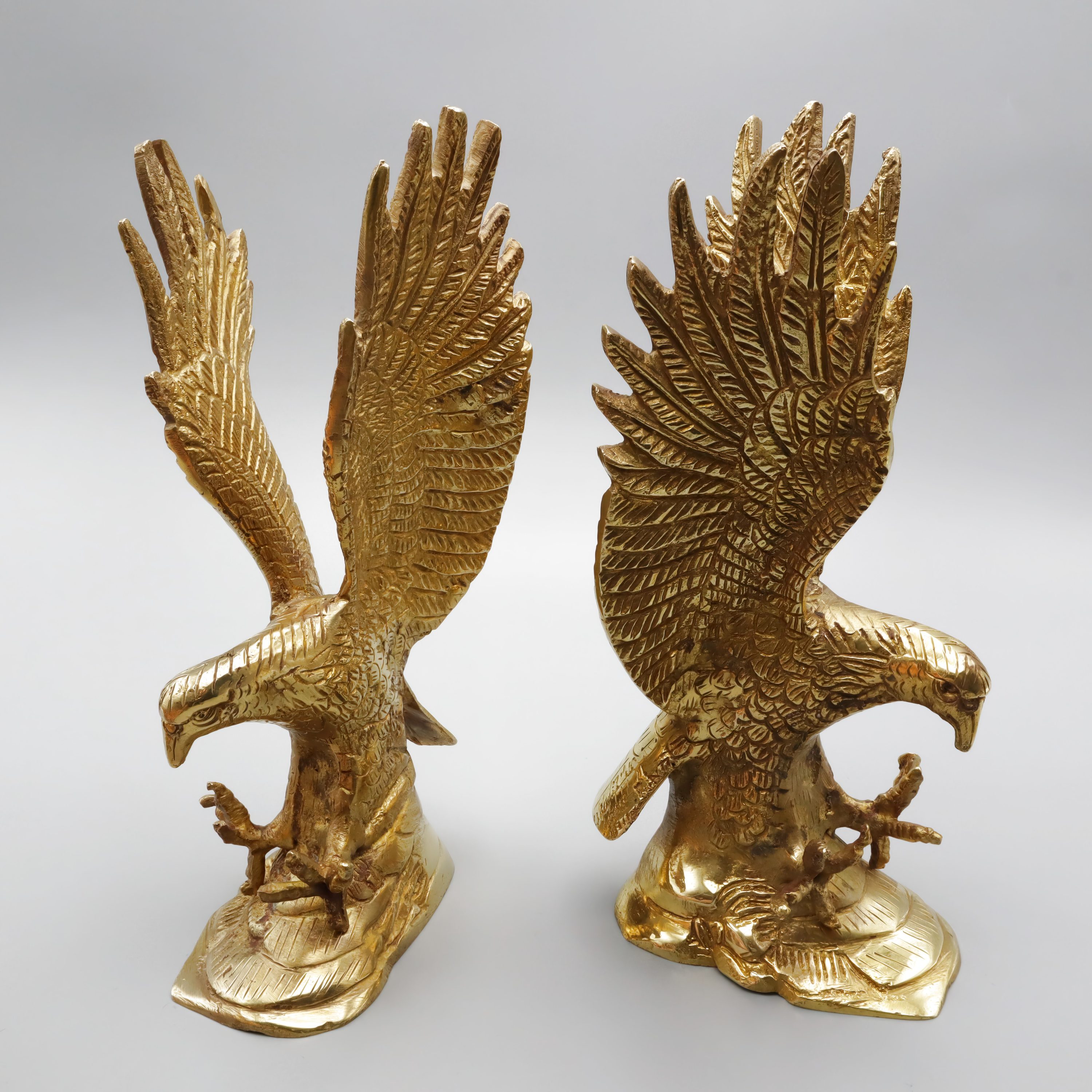 Bronze-Adlerpaar - Vintage-Adlerstatuen - Bronze-Vogelfiguren - Antike Wohnkultur - Wildtier-Skulptur - Handgefertigte Bronze-Deko