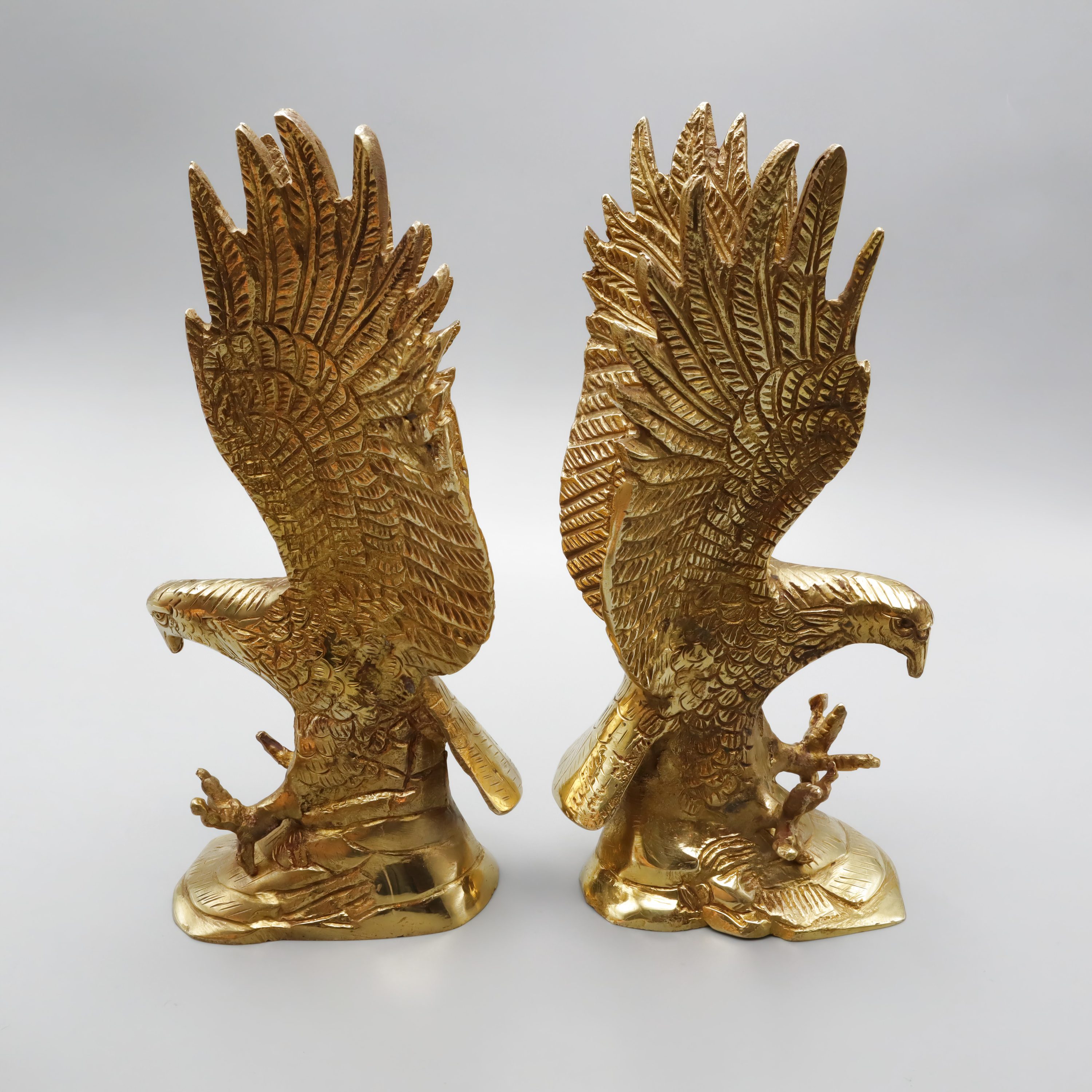 Bronze-Adlerpaar - Vintage-Adlerstatuen - Bronze-Vogelfiguren - Antike Wohnkultur - Wildtier-Skulptur - Handgefertigte Bronze-Deko