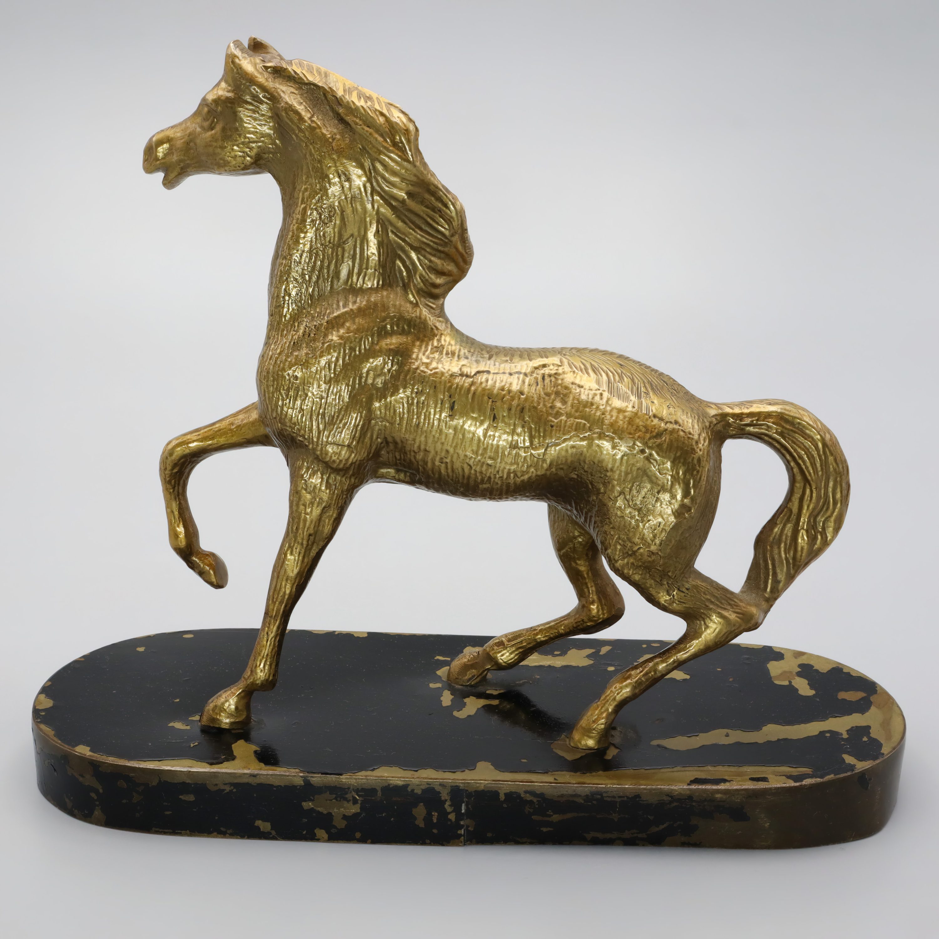 Bronze Pferdefigur - Vintage 1960er Tanzender Hengst Skulptur Aus Massivbronze - Mid Century Pferdeskulptur - Reitkunst Wohnkultur