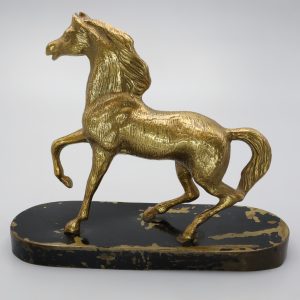 Bronze Pferdefigur - Vintage 1960er Tanzender Hengst Skulptur Aus Massivbronze - Mid Century Pferdeskulptur - Reitkunst Wohnkultur