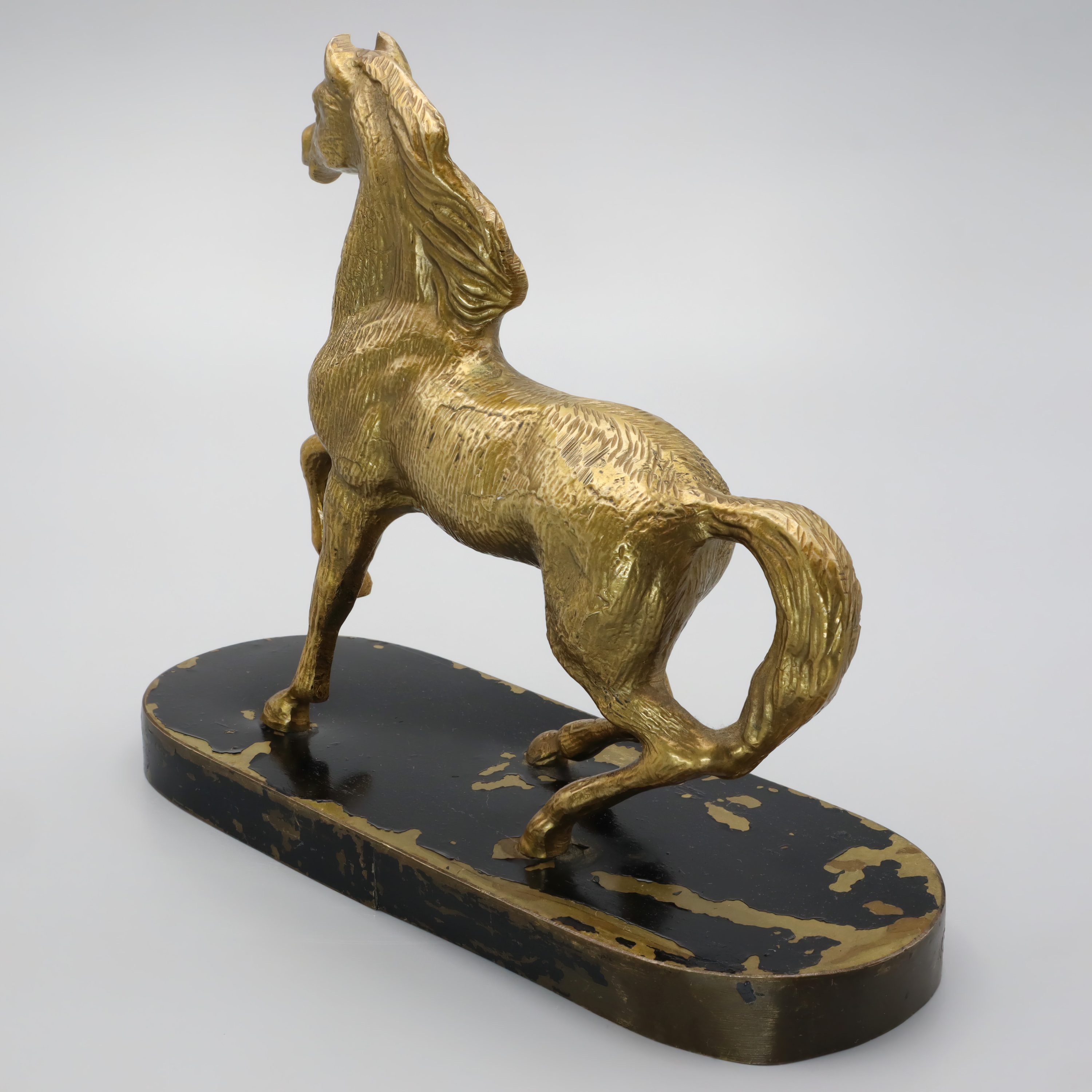Bronze Pferdefigur - Vintage 1960er Tanzender Hengst Skulptur Aus Massivbronze - Mid Century Pferdeskulptur - Reitkunst Wohnkultur