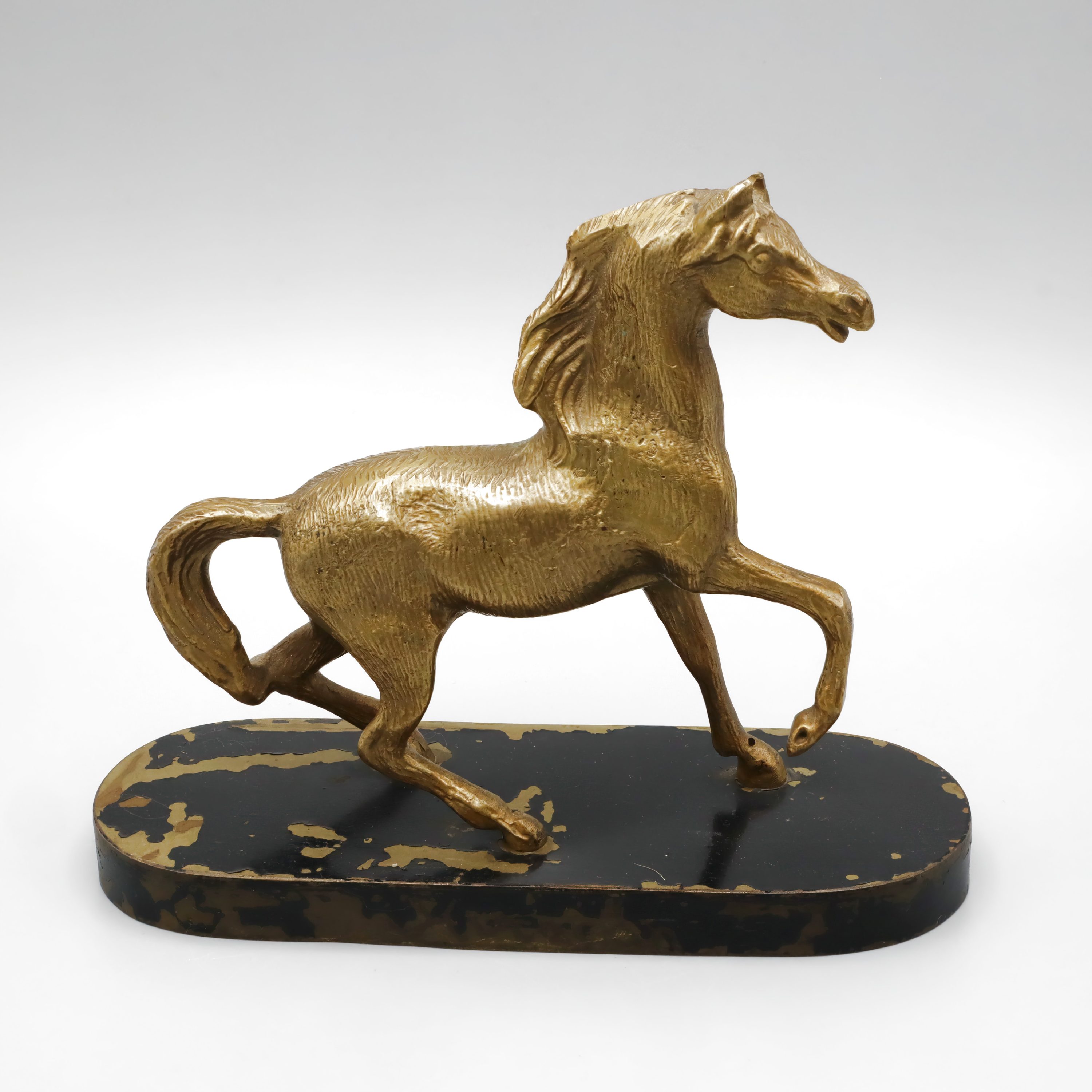 Bronze Pferdefigur - Vintage 1960er Tanzender Hengst Skulptur Aus Massivbronze - Mid Century Pferdeskulptur - Reitkunst Wohnkultur