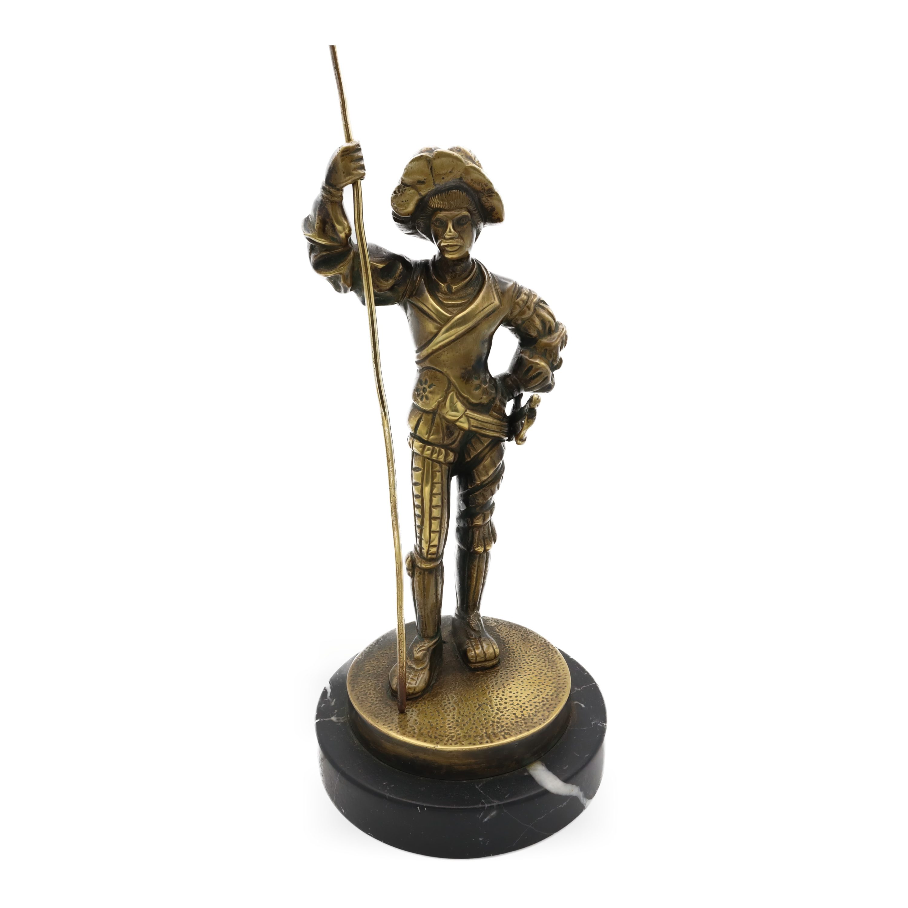 Bronze Mittelalter Soldat Skulptur - Spanischer Ritter In Rüstung - Antike Kriegerfigur - Rustikale Mittelalterdeko