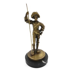 Bronze Mittelalter Soldat Skulptur - Spanischer Ritter In Rüstung - Antike Kriegerfigur - Rustikale Mittelalterdeko