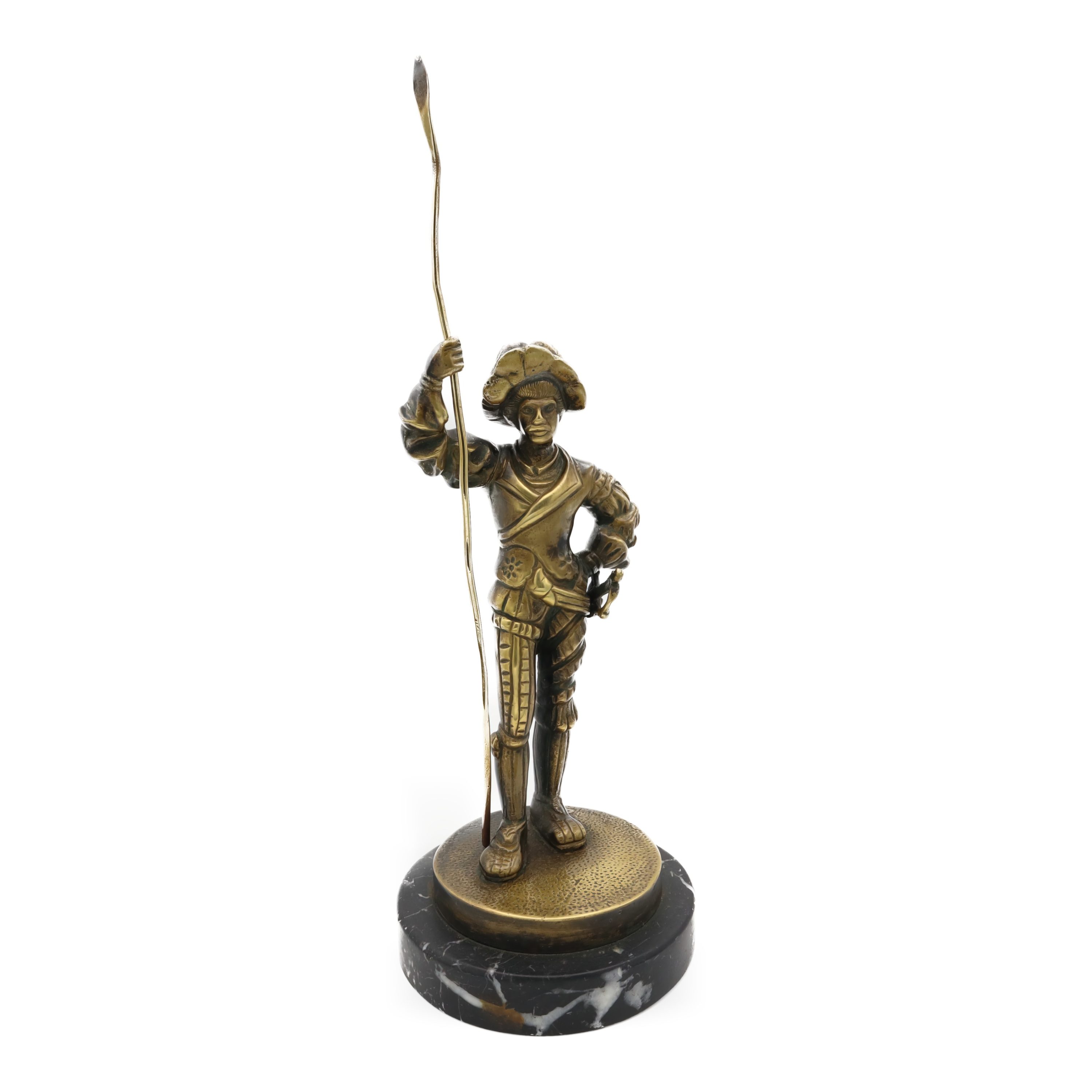 Bronze Mittelalter Soldat Skulptur - Spanischer Ritter In Rüstung - Antike Kriegerfigur - Rustikale Mittelalterdeko