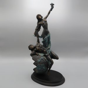 Bronzestatue Allegria - Art-Déco-Figur - Massive Bronzeskulptur - Vintage Wohnaccessoire - Antike Art-Déco-Skulptur
